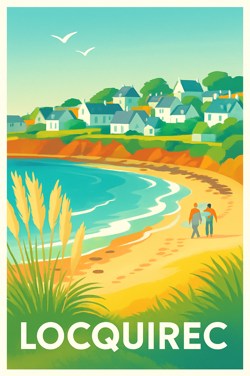 Affiche de Locquirec - Évasion et douceur bretonne