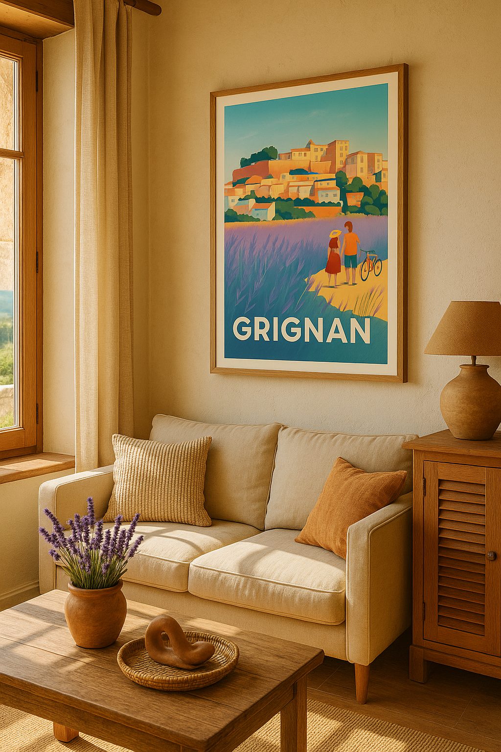 Mise en situation Affiche de Grignan - Charme provençal et lavandes envoûtantes