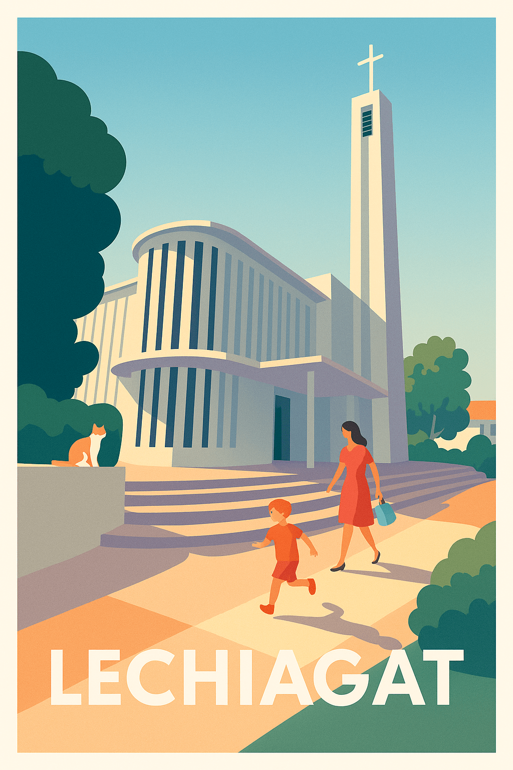 Finistère France Affiche de Lechiagat - L'élégance architecturale au bord de l'océan