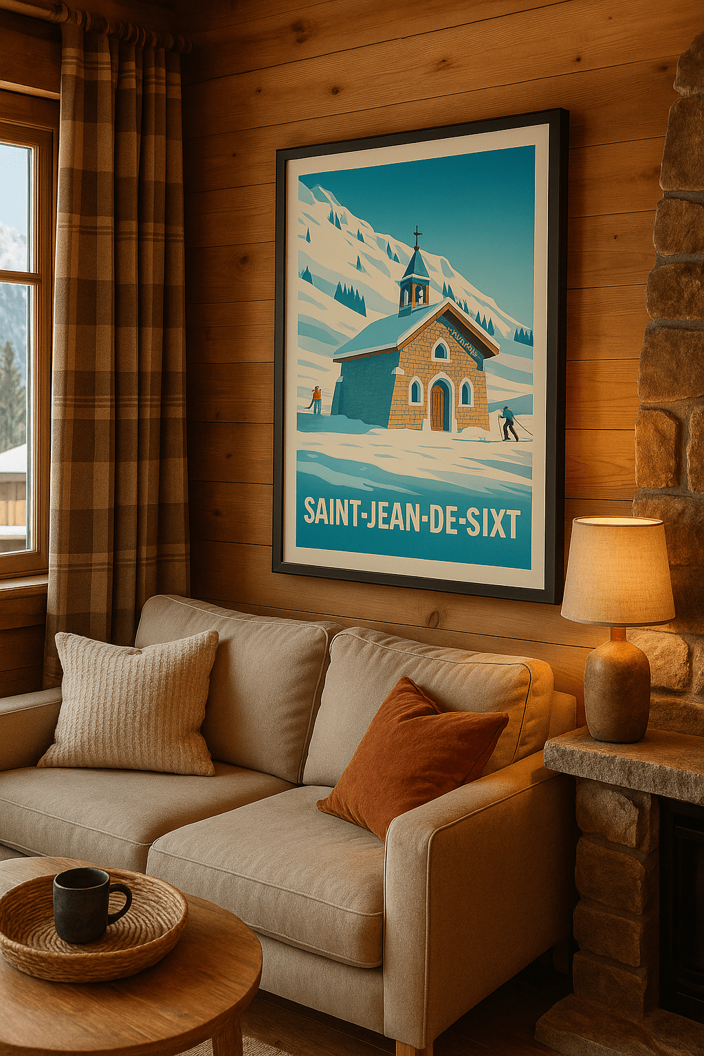 Haute-Savoie France Affiche de Saint-Jean-de-Sixt - Charme alpin et nature enneigée