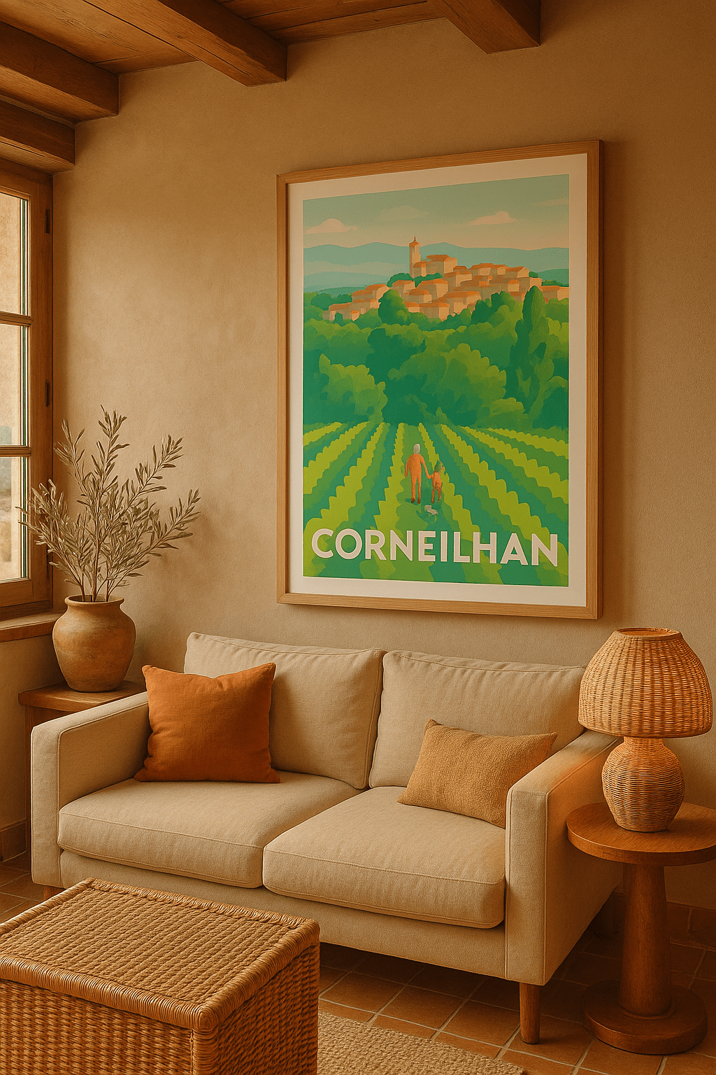 Hérault France Affiche de Corneilhan - L'évasion verte au cœur du vignoble