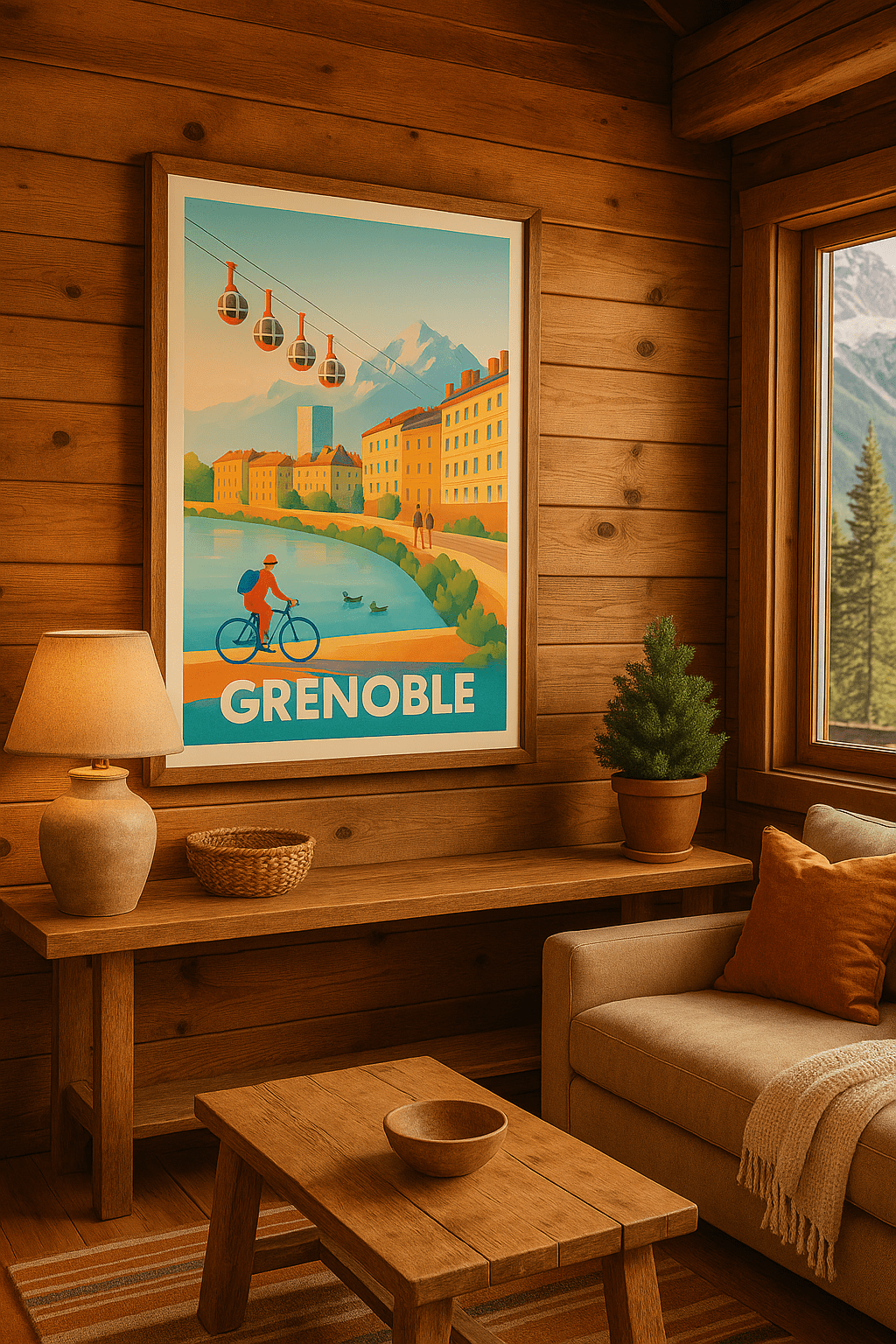 Affiche Grenoble - Entre montagnes et douceur urbaine - Afich