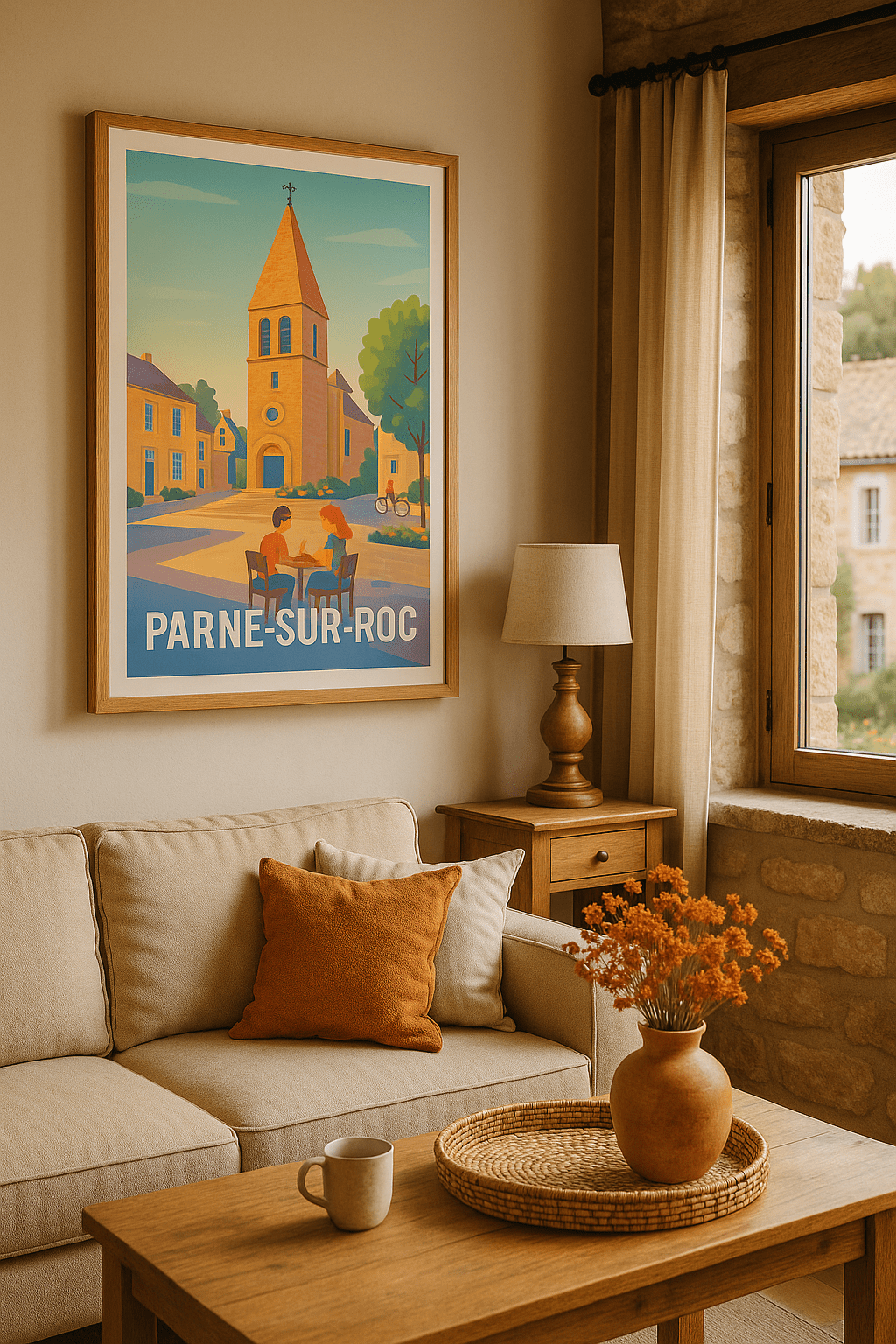 Mayenne France Affiche de Parné-sur-Roc - Charme et douceur de vie en plein cœur du village