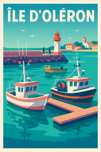 Affiche de Île d'Oléron - L'esprit authentique du port de pêche