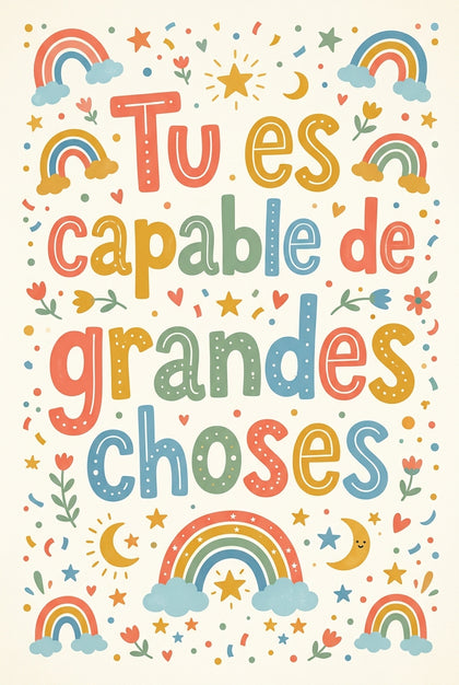 Affiche Chambre Enfant Tu es Capable de Grandes Choses - Poster Citation