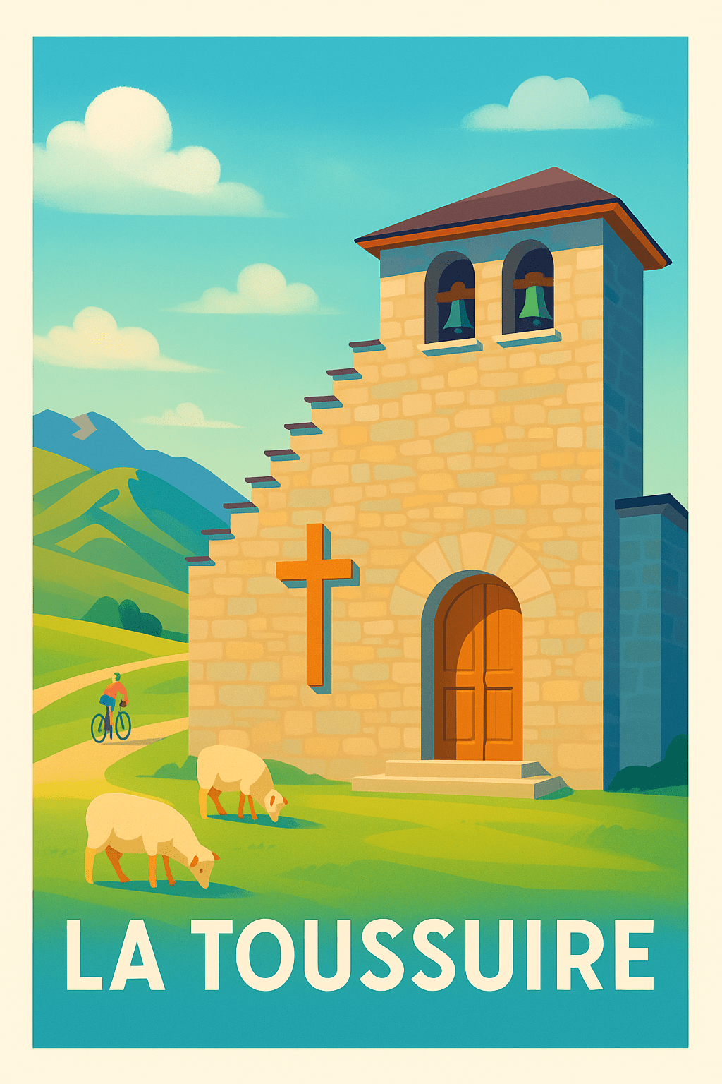 Savoie France Affiche de La Toussuire - Charme pastoral et sérénité alpine