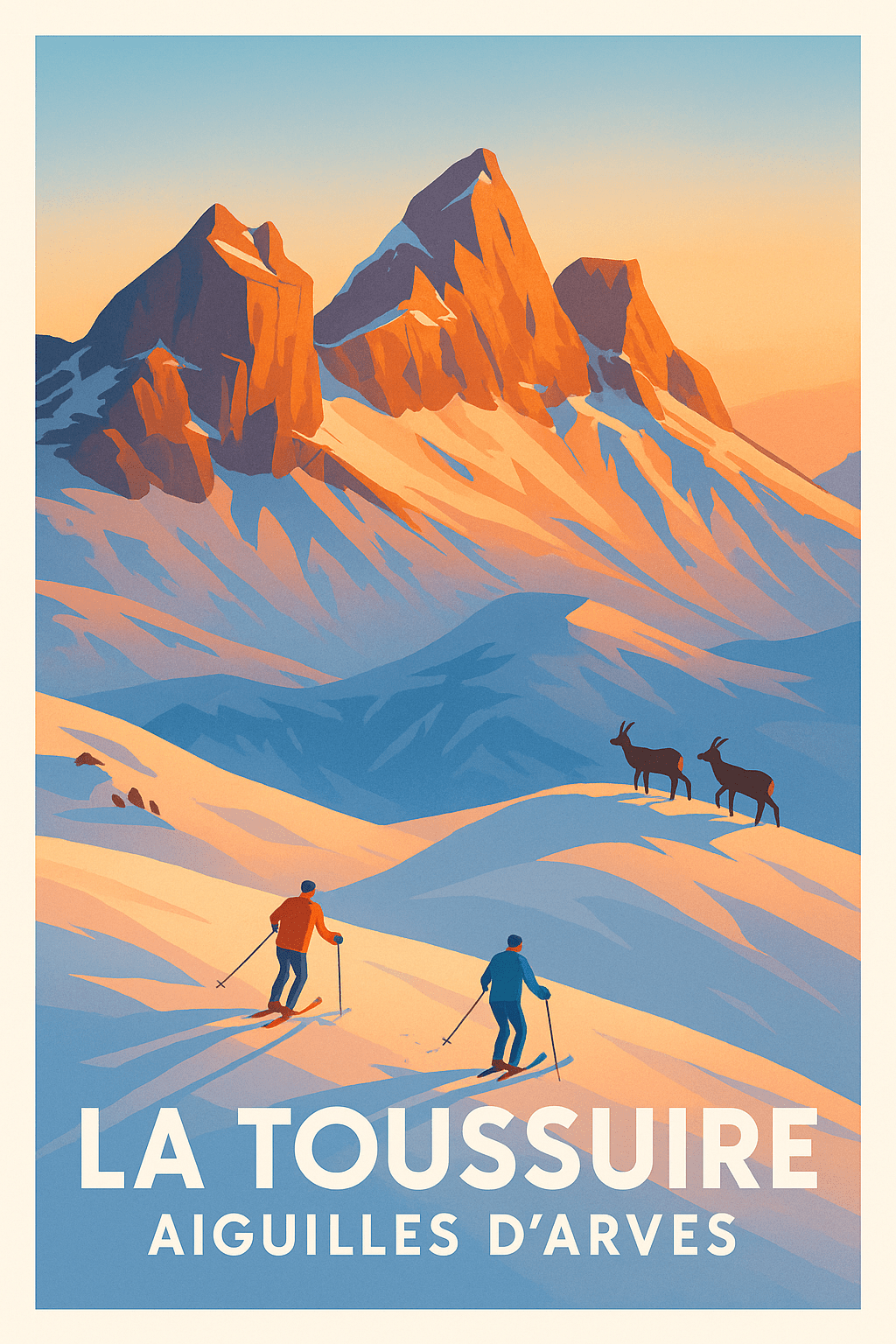 Savoie France Affiche de La Toussuire - Évasion alpine au cœur des Aiguilles d'Arves