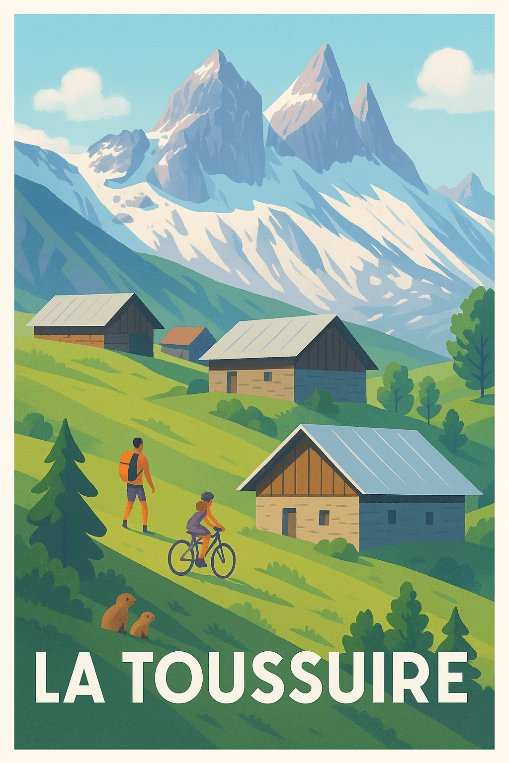 Savoie France Affiche de La Toussuire - Évasion nature au cœur des Alpes