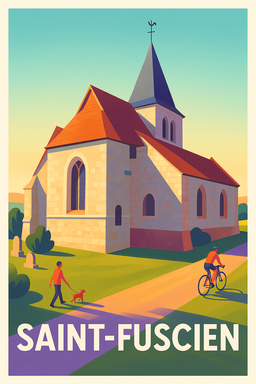 Somme France Pas de Cadre / 20 × 30cm Affiche de Saint-Fuscien - Charme et sérénité au cœur du village