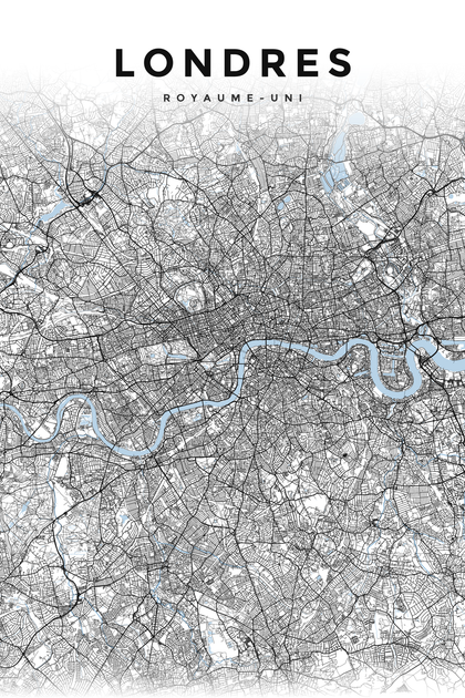 Affiche de Londres, plan de ville détaillé | Afich