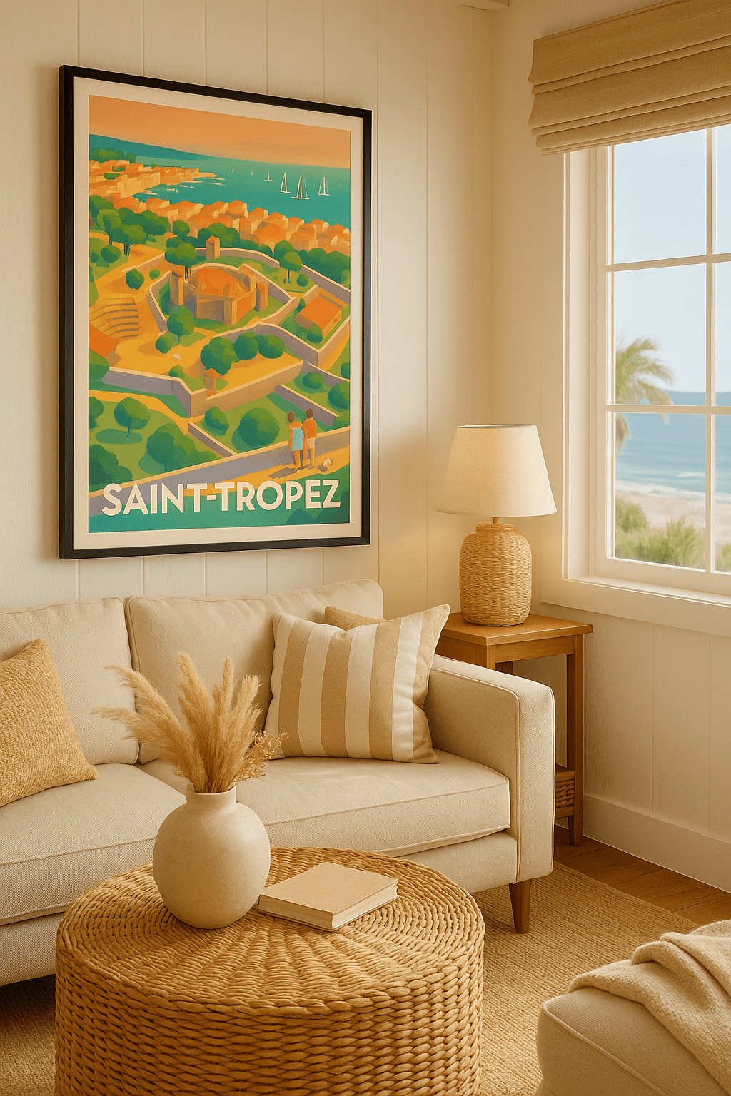 Affiche Saint-Tropez - Charme Méditerranéen et Histoire Fortifiée - Afich