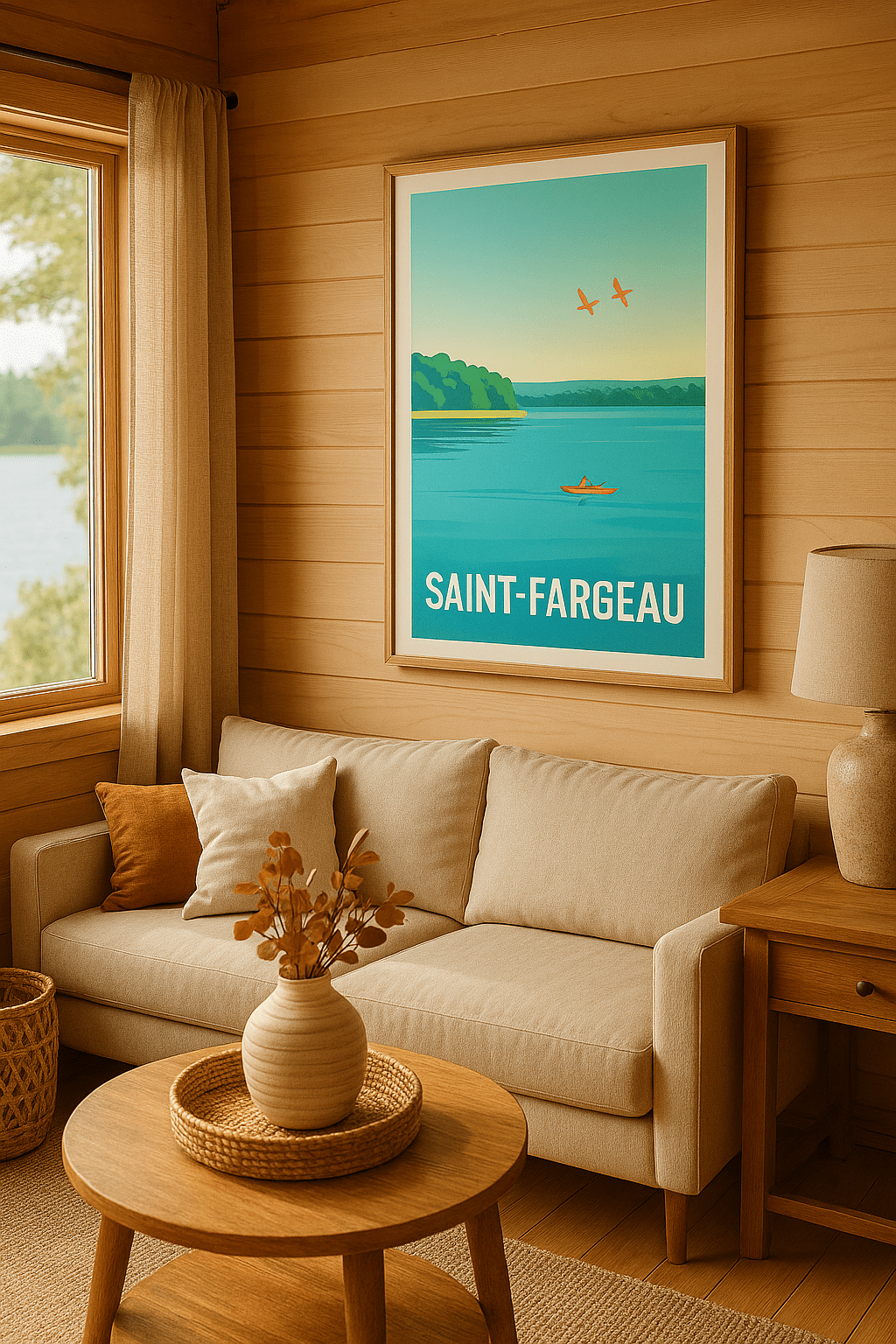 Yonne France Affiche de Saint-Fargeau - Évasion paisible entre eau et nature
