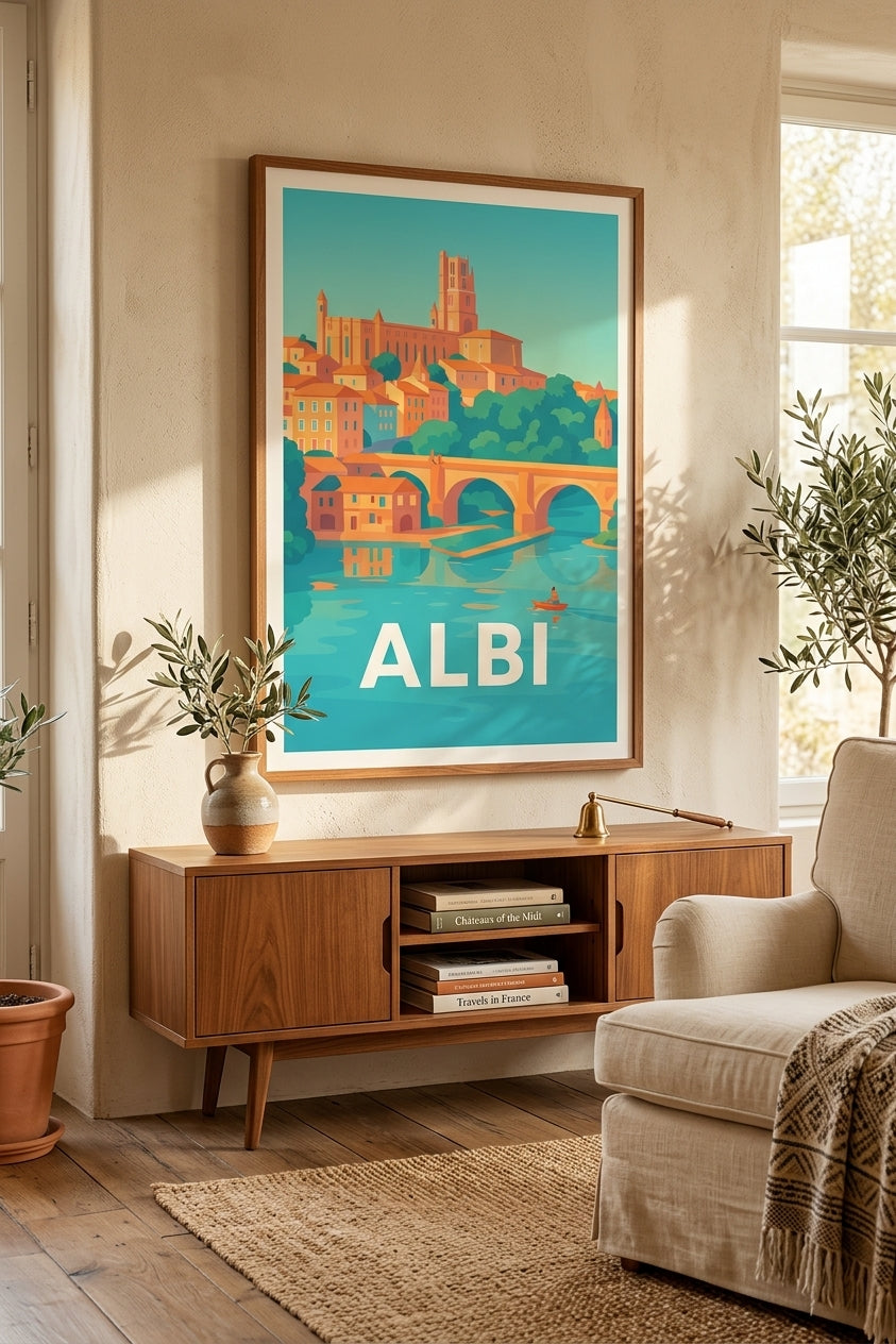 Affiche d'Albi dans un salon - Cité épiscopale et cathédrale Sainte-Cécile | Afich