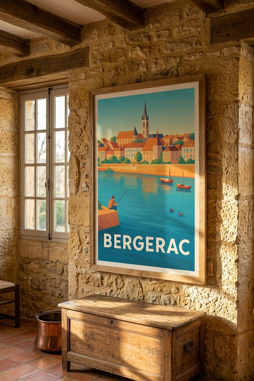 Affiche de Bergerac dans une maison périgourdine | Afich