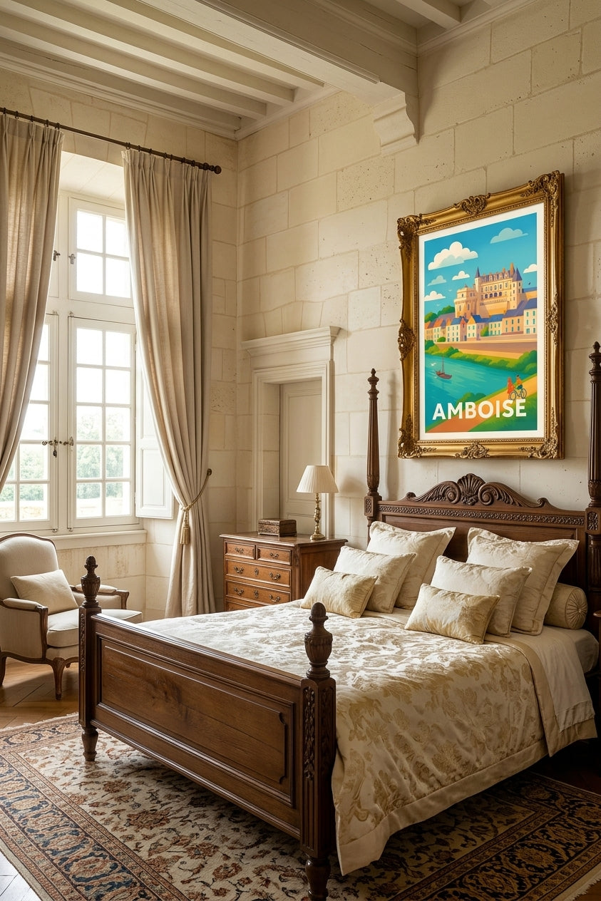 Affiche d'Amboise dans une chambre de château | Afich