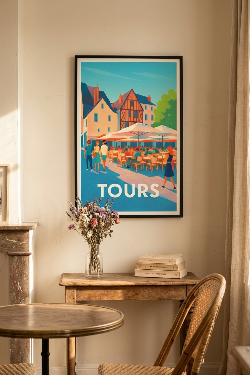 Affiche de Tours en situation - tours-plumereau-amb1