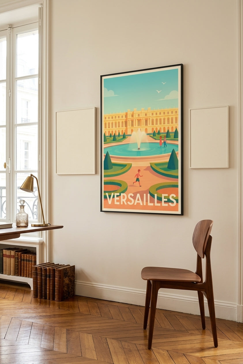 Affiche Versailles - Composition mur galerie dans un bureau parisien