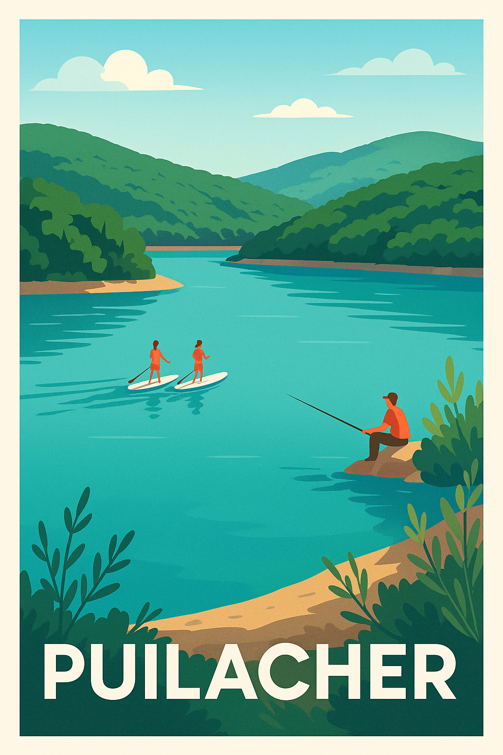 Affiche Puilacher — Évasion Nature au Fil de l'Eau · poster d'art de Puilacher