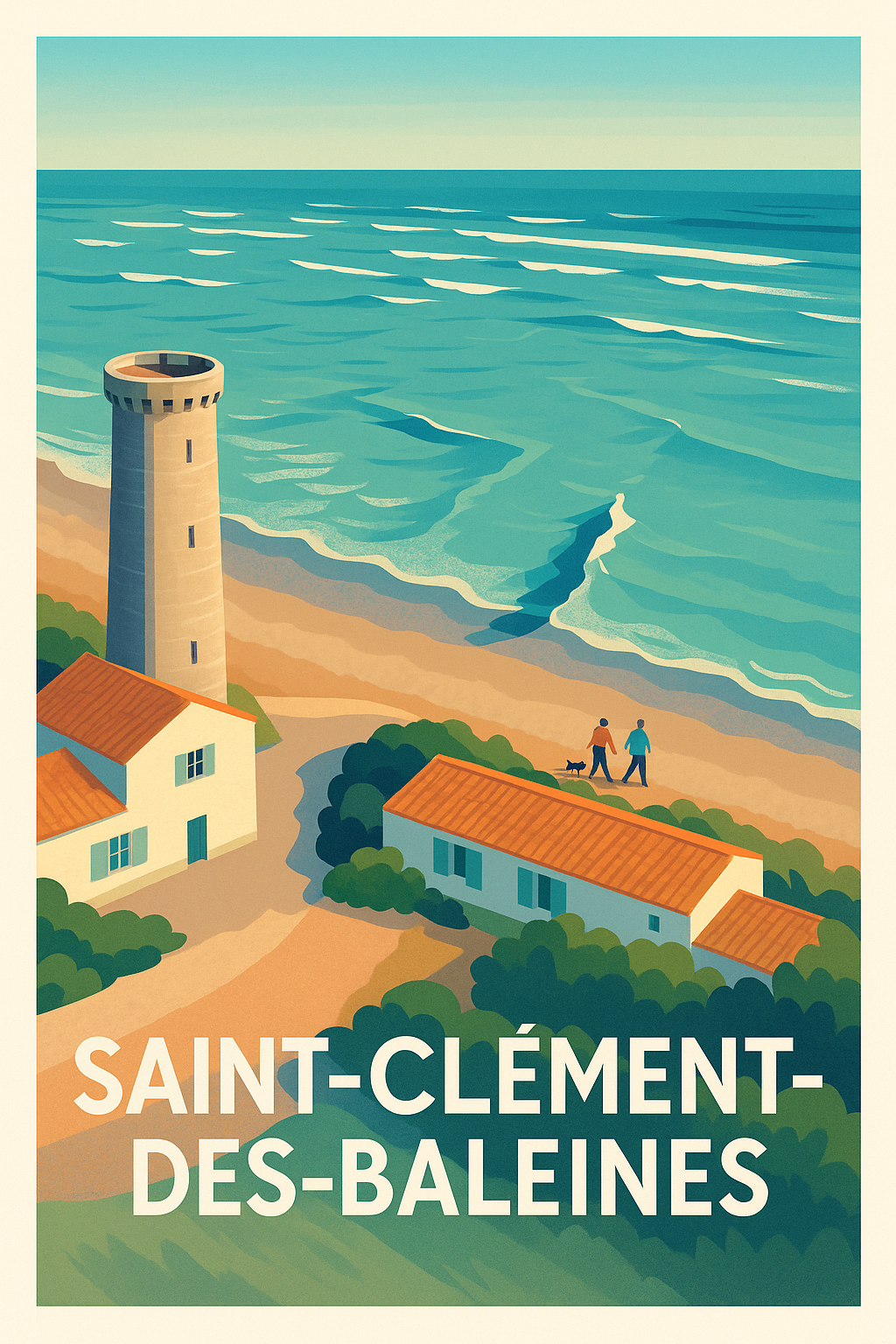 Affiche Saint-Clément-des-Baleines — Évasion balnéaire et douceur de vie · poster d'art de Saint-Clément-des-Baleines
