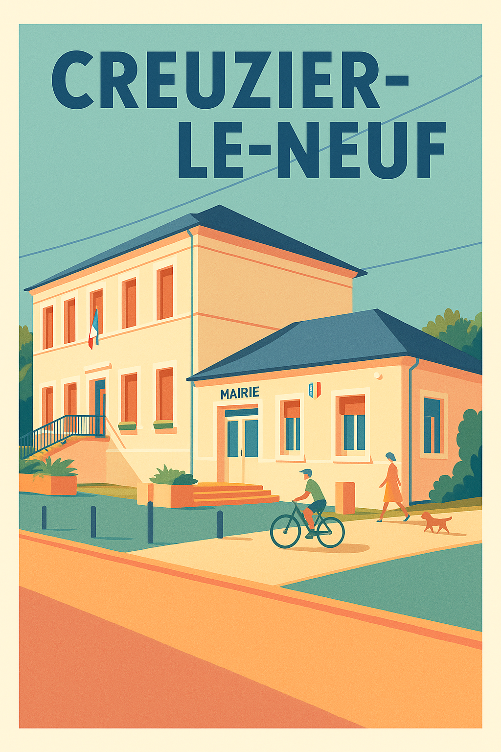 Affiche de Creuzier-le-Neuf - Charme paisible de la mairie locale