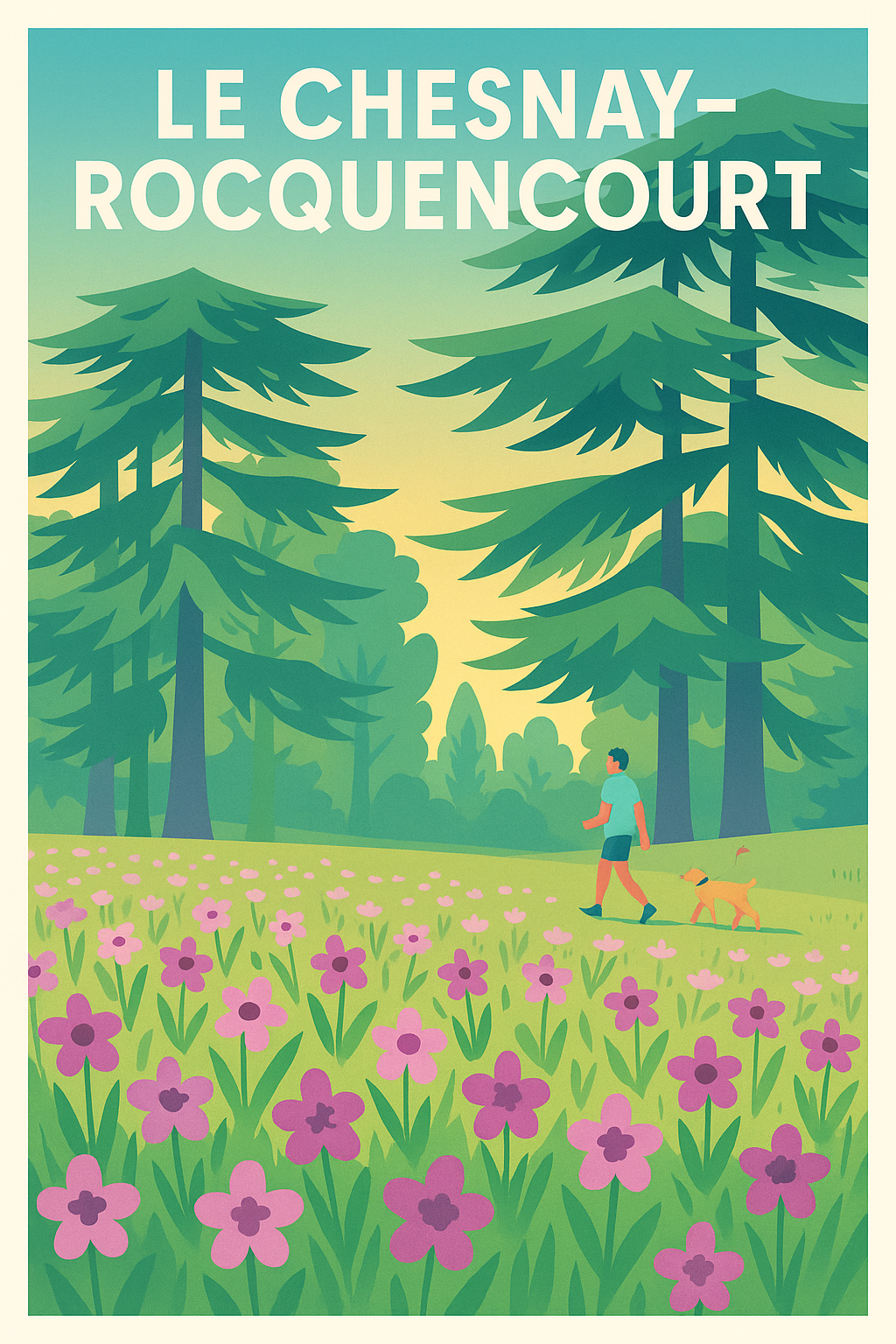 Affiche Le Chesnay-Rocquencourt — Promenade bucolique en pleine nature · poster d'art de Le Chesnay-Rocquencourt