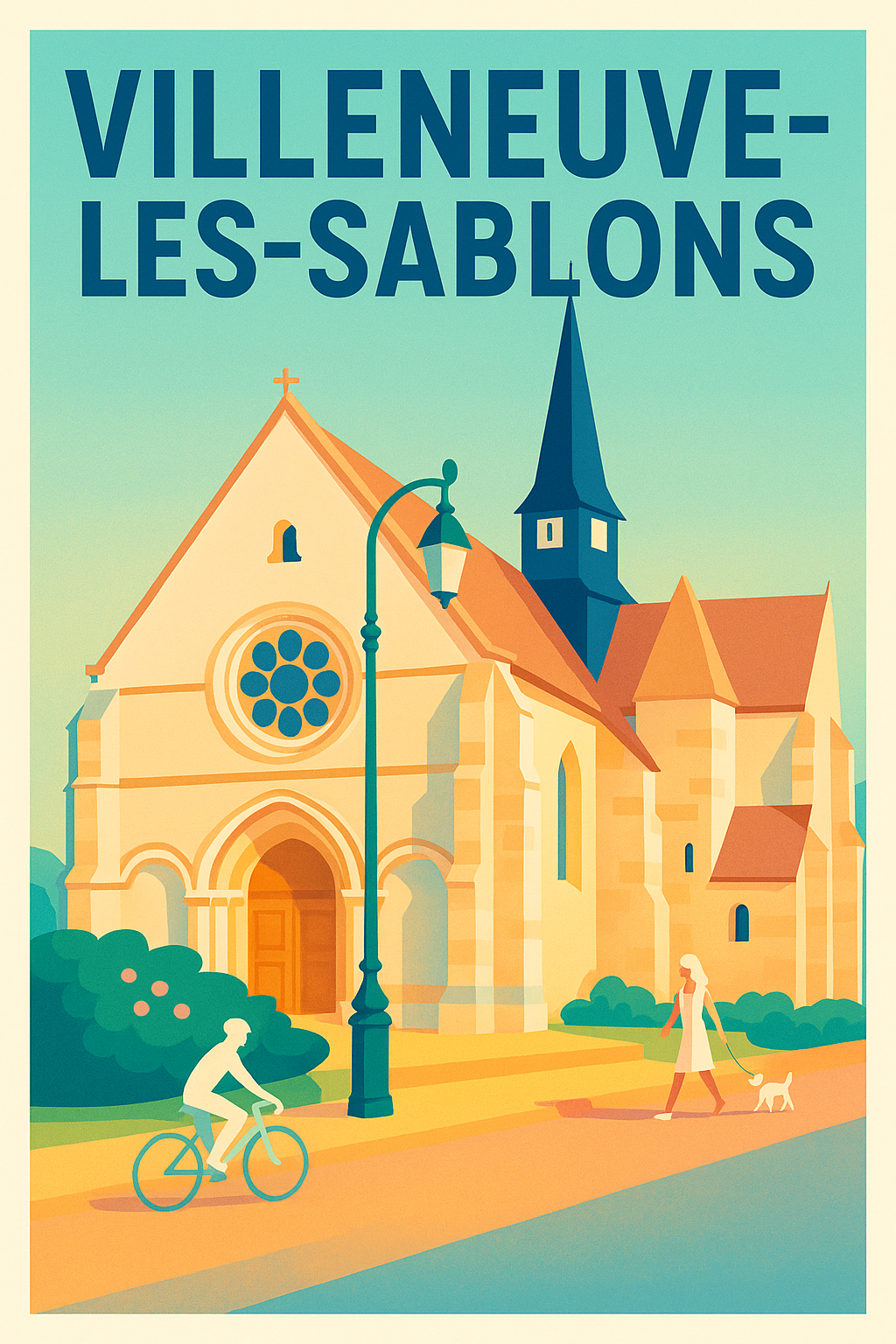 Affiche de Villeneuve-les-Sablons - Charme et sérénité à l'ombre de l'église