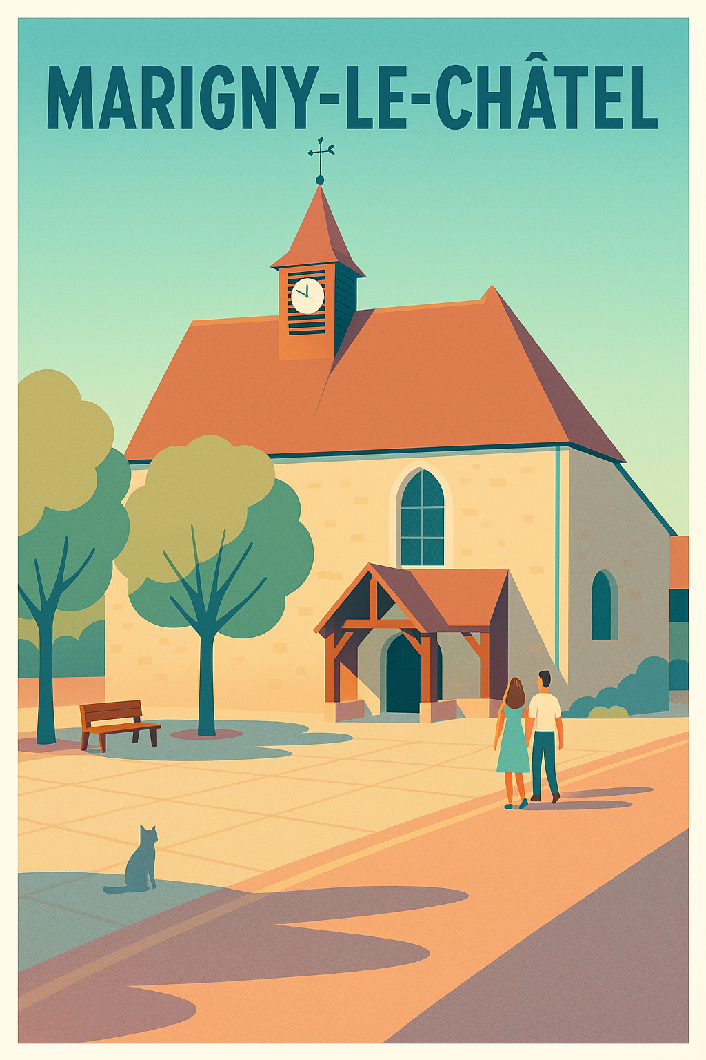 Affiche de Marigny-le-Châtel - Charme paisible et architecture typique