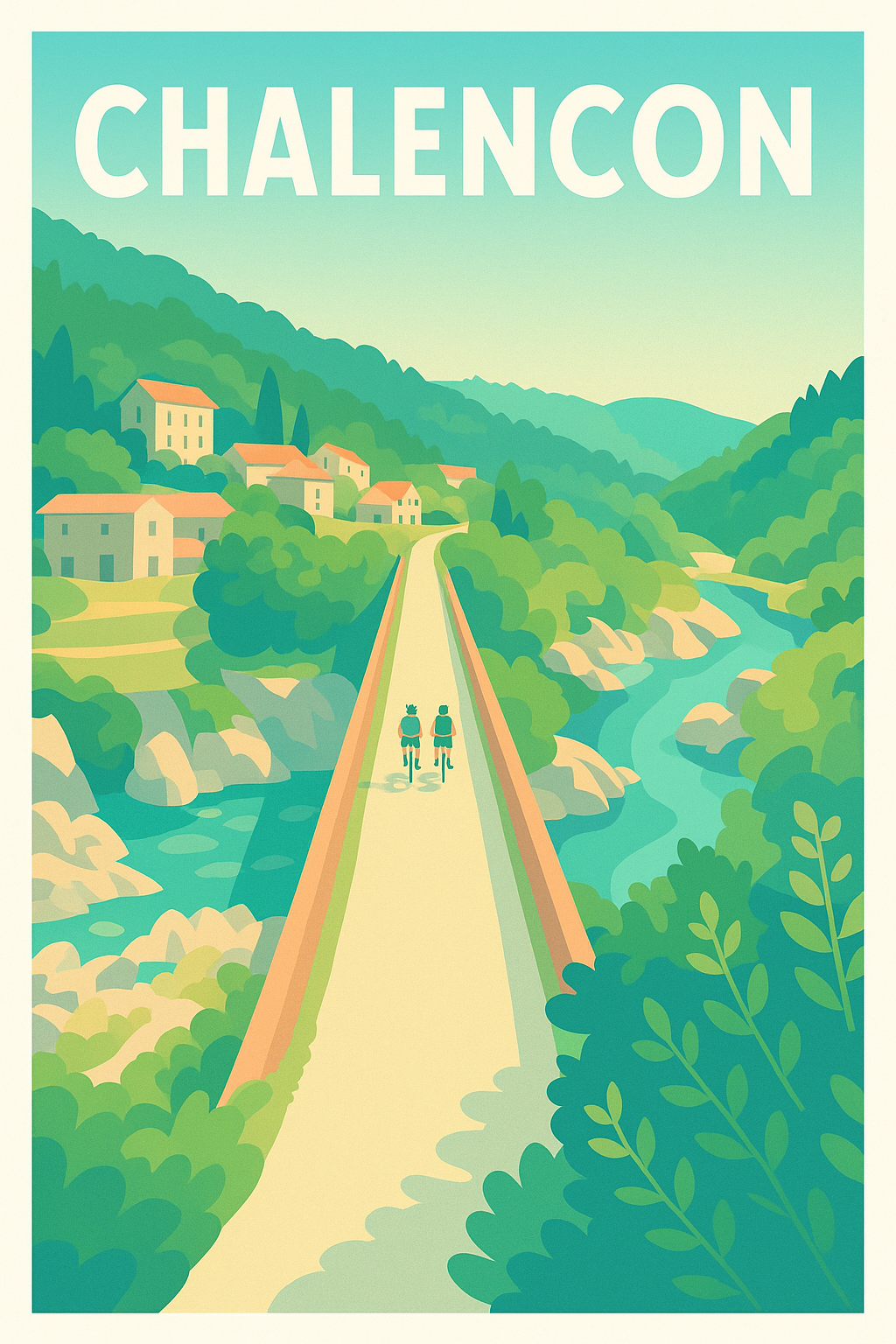 Affiche Chalencon — Évasion nature au cœur de la vallée · poster d'art de Chalencon
