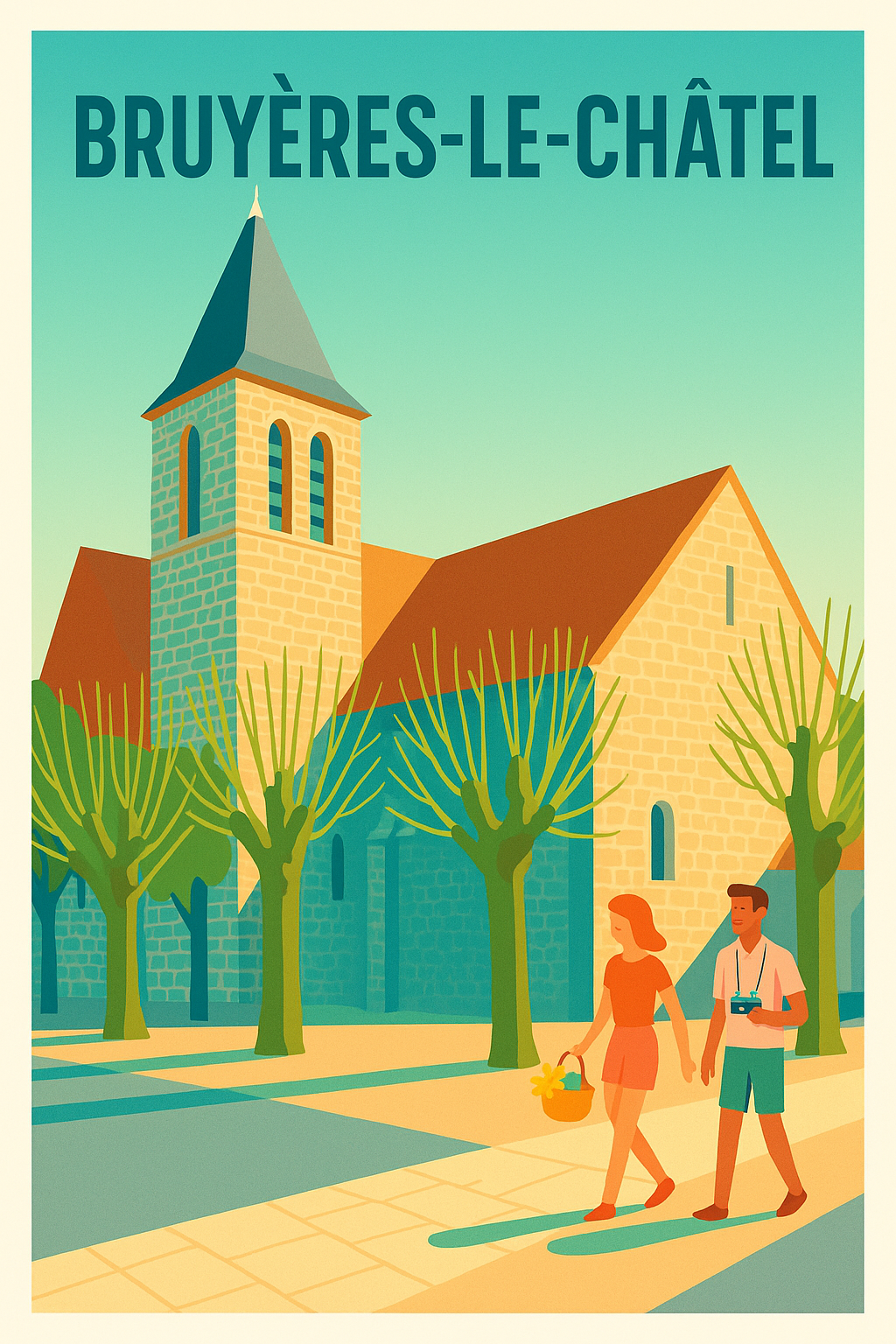 Affiche de Bruyères-le-Châtel - Une balade paisible au cœur du patrimoine