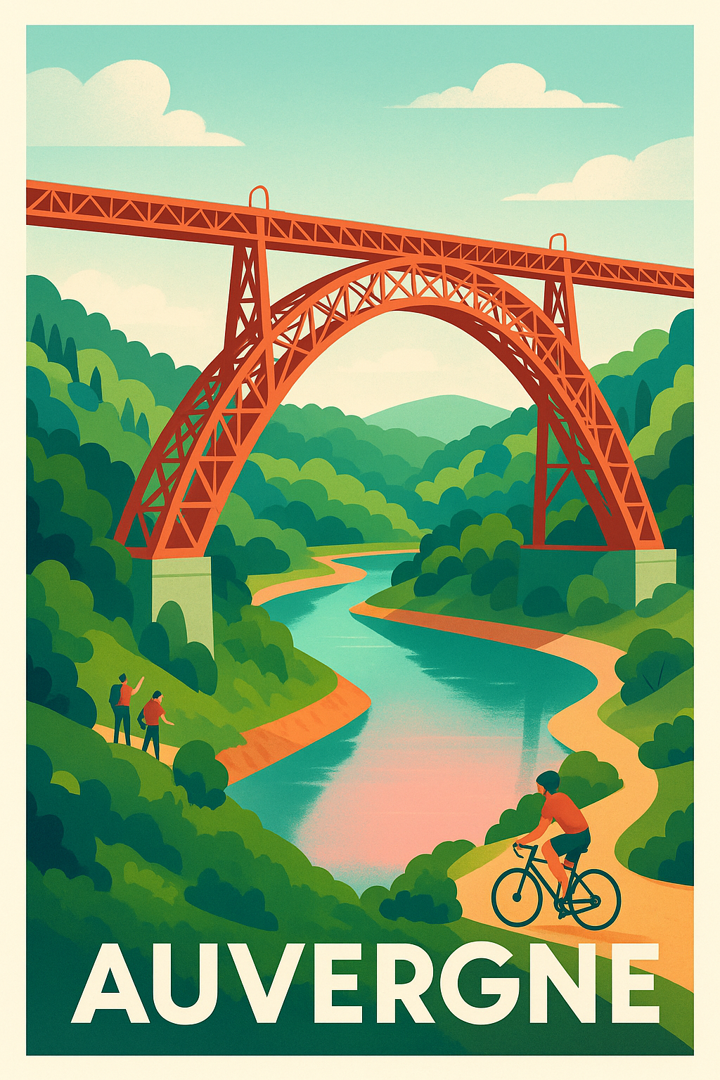 Affiche Auvergne — Évasion Nature et Patrimoine · poster d'art de Auvergne