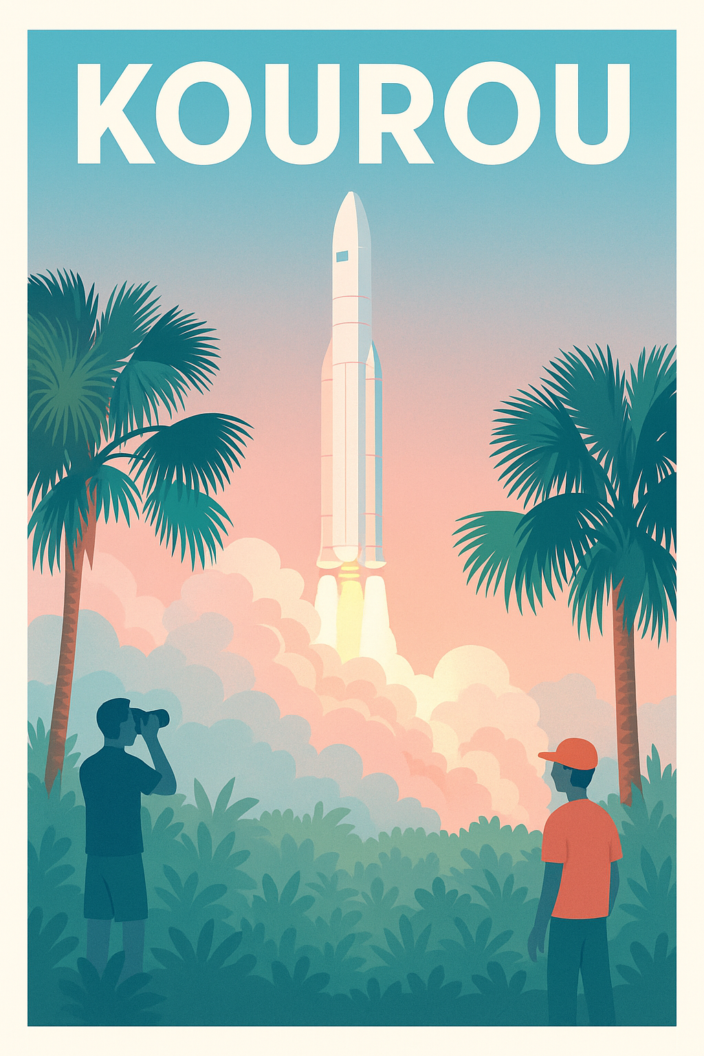 Affiche Kourou — Lancement vers les étoiles · poster d'art de Kourou