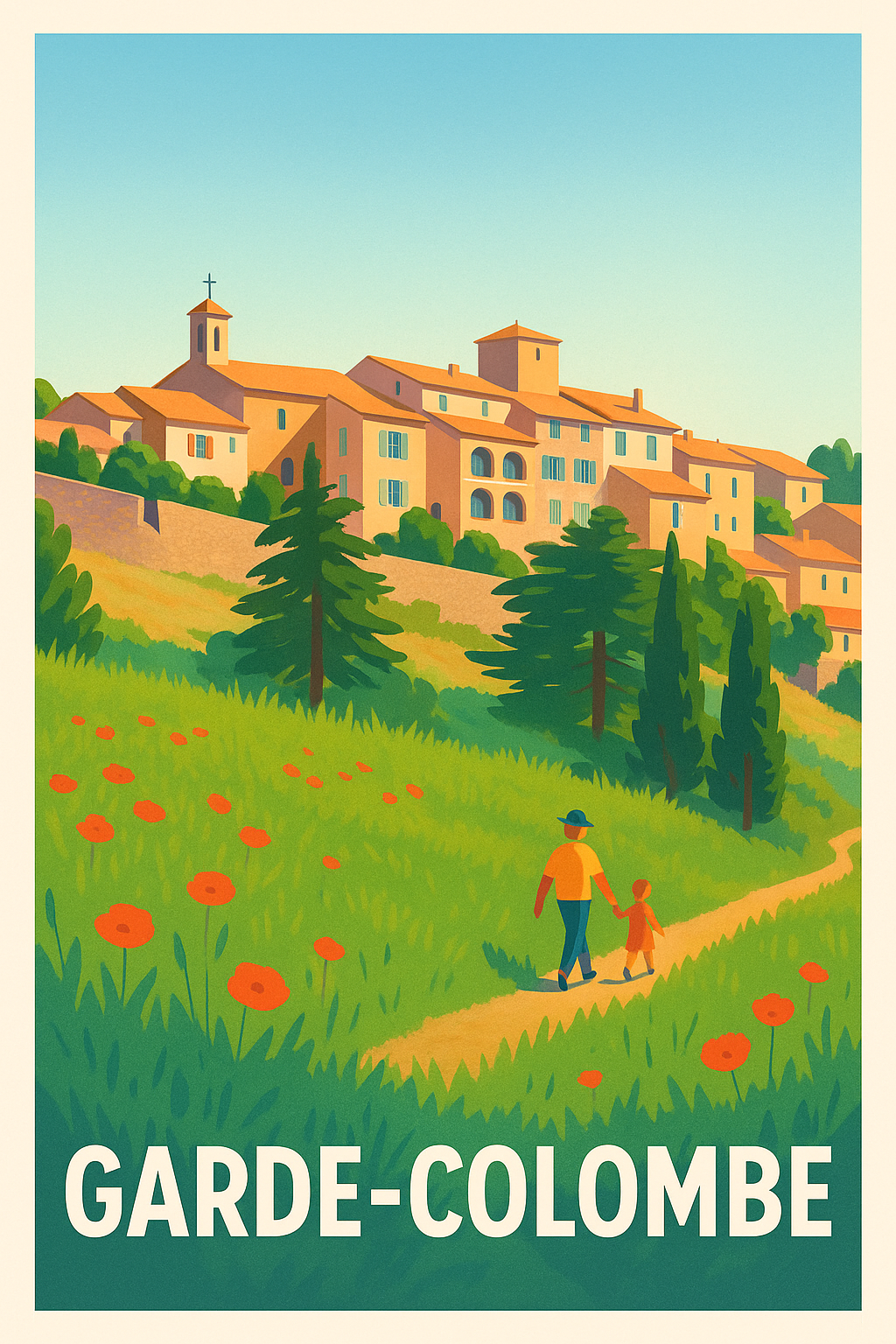 Affiche Garde-Colombe — Promenade bucolique en Provence · poster d'art de Garde-Colombe