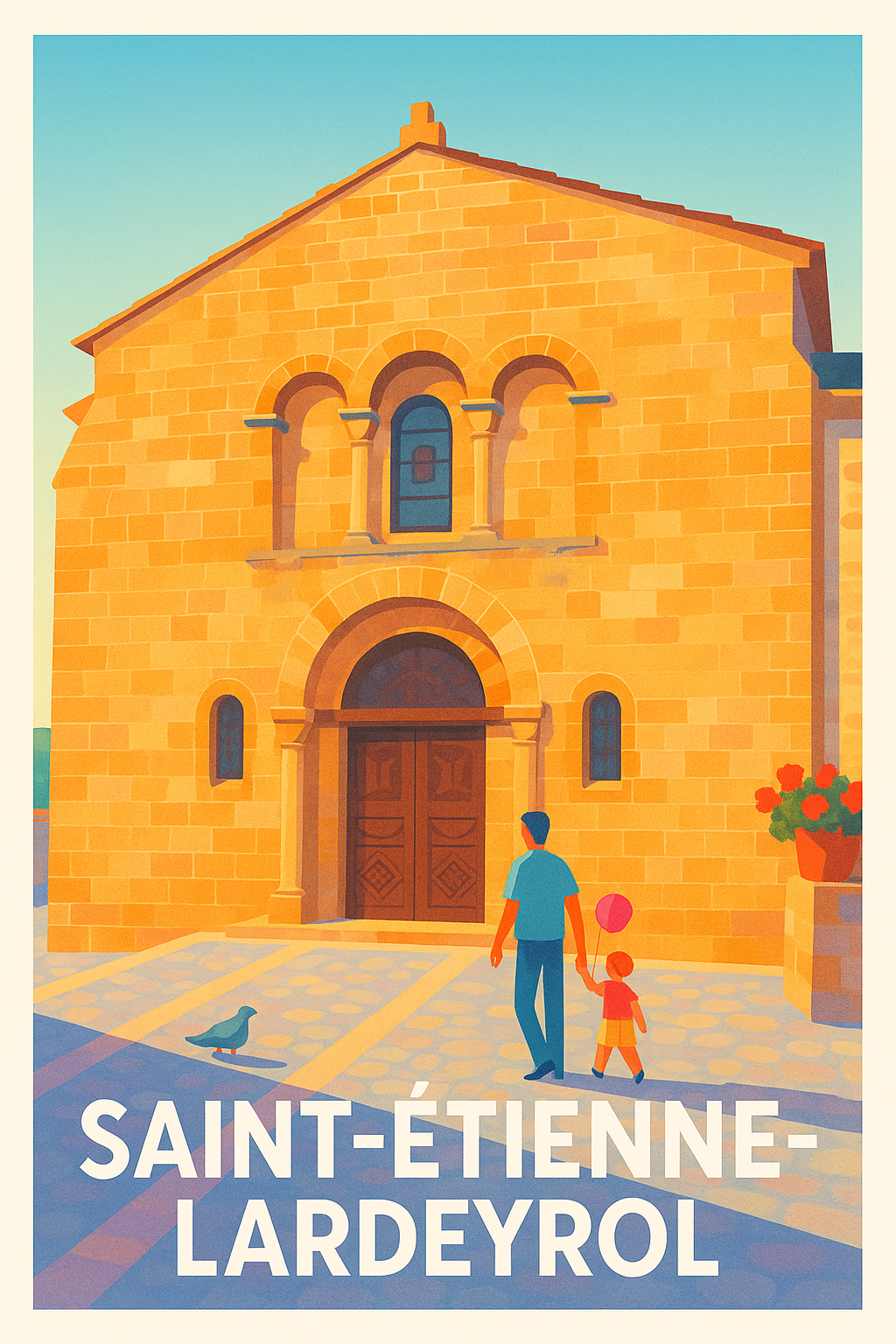 Affiche Saint-Étienne-Lardeyrol — Un instant de sérénité architecturale · poster d'art de Saint-Étienne-Lardeyrol