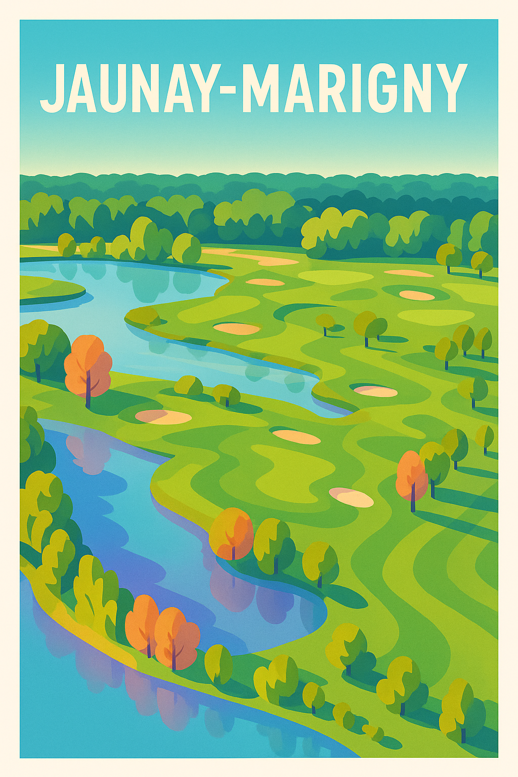 Affiche de Jaunay-Marigny - Paysages paisibles et nature colorée