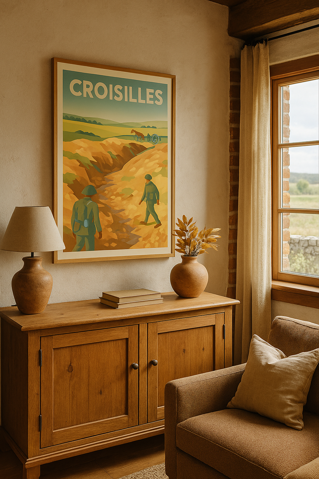 Mise en situation Affiche Croisilles - Mémoire et paysages de la Grande Guerre