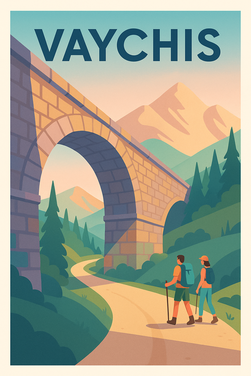 Affiche Vaychis — Évasion et randonnée en pleine nature · poster d'art de Vaychis