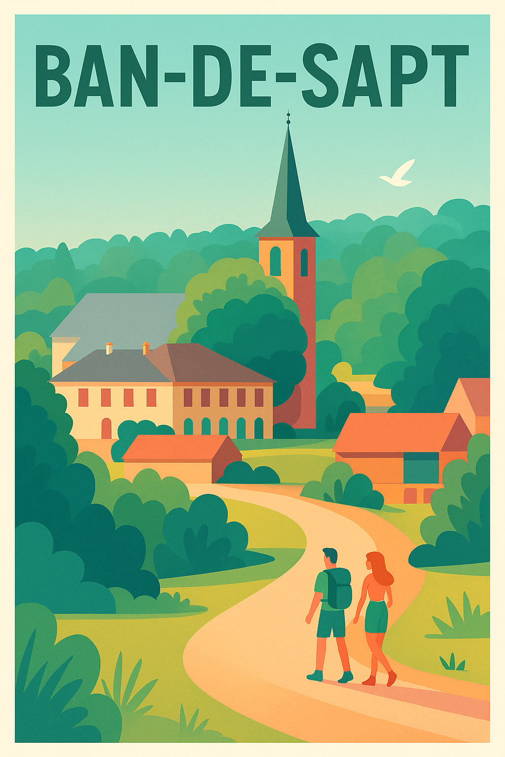 Affiche Ban-de-Sapt — Escapade nature et patrimoine · poster d'art de Ban-de-Sapt