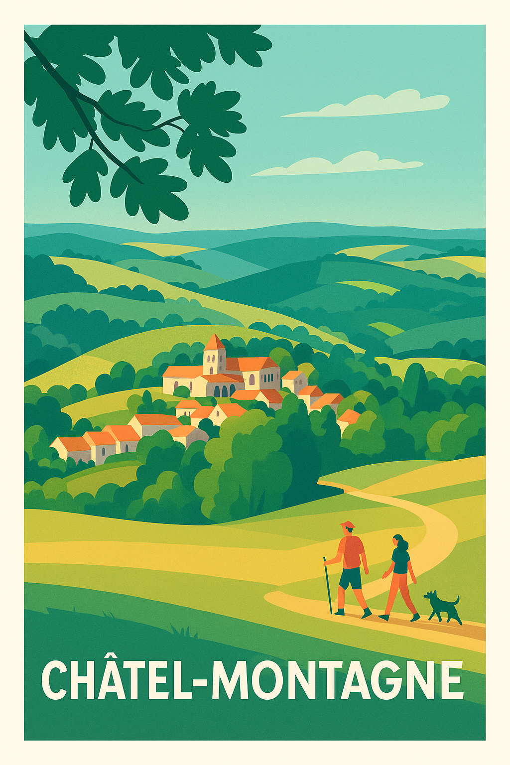 Affiche Châtel-Montagne — Échappée verte au cœur de la nature · poster d'art de Châtel-Montagne