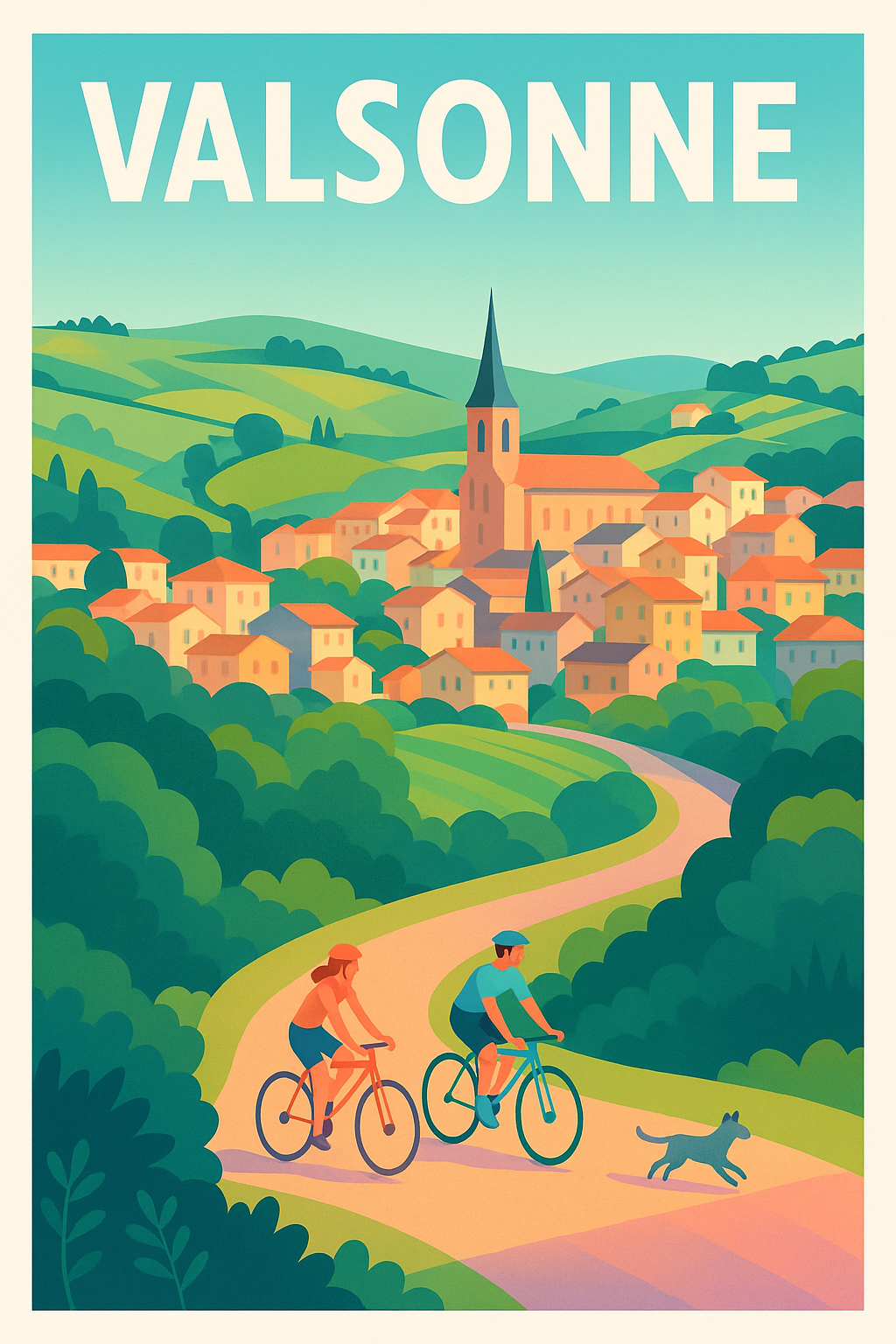 Affiche de Valsonne - Nature et promenade à vélo au cœur du village