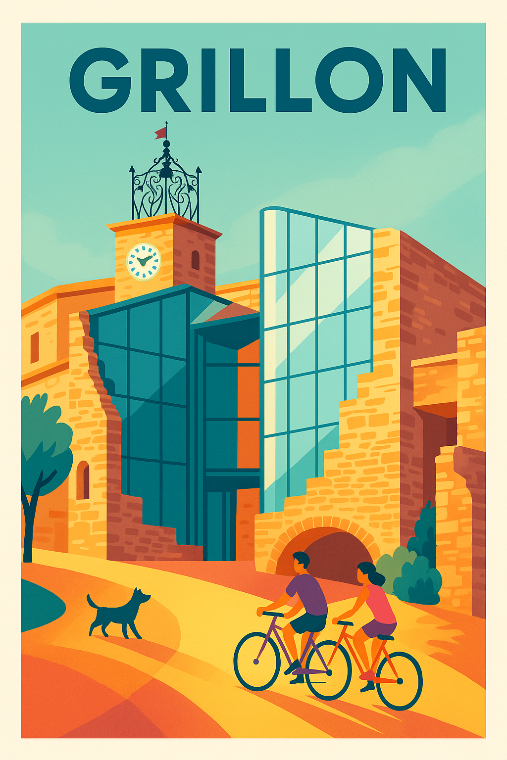 Affiche de Grillon - Harmonie entre Histoire et Modernité