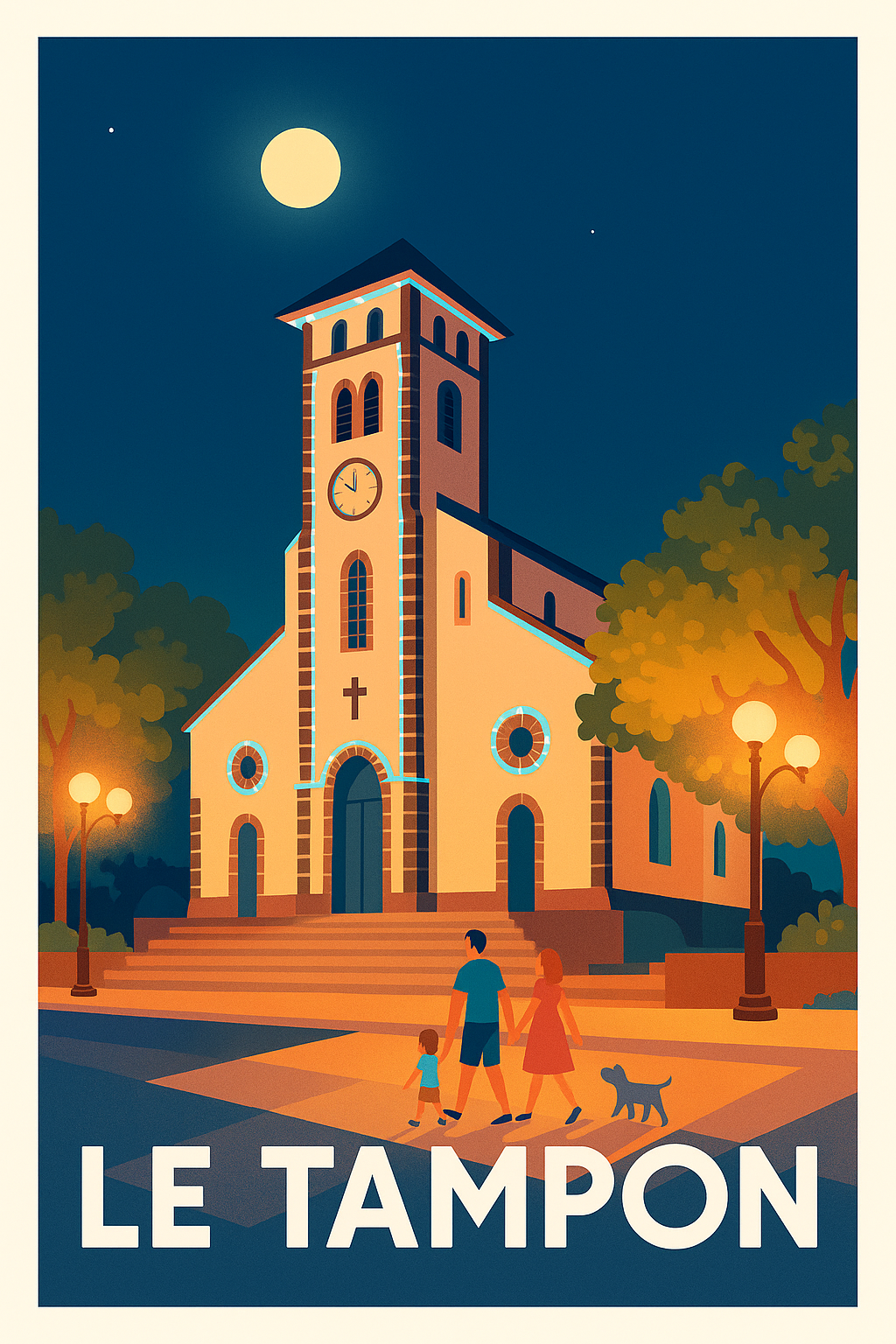 Affiche Le Tampon - Une escapade paisible sous la pleine lune