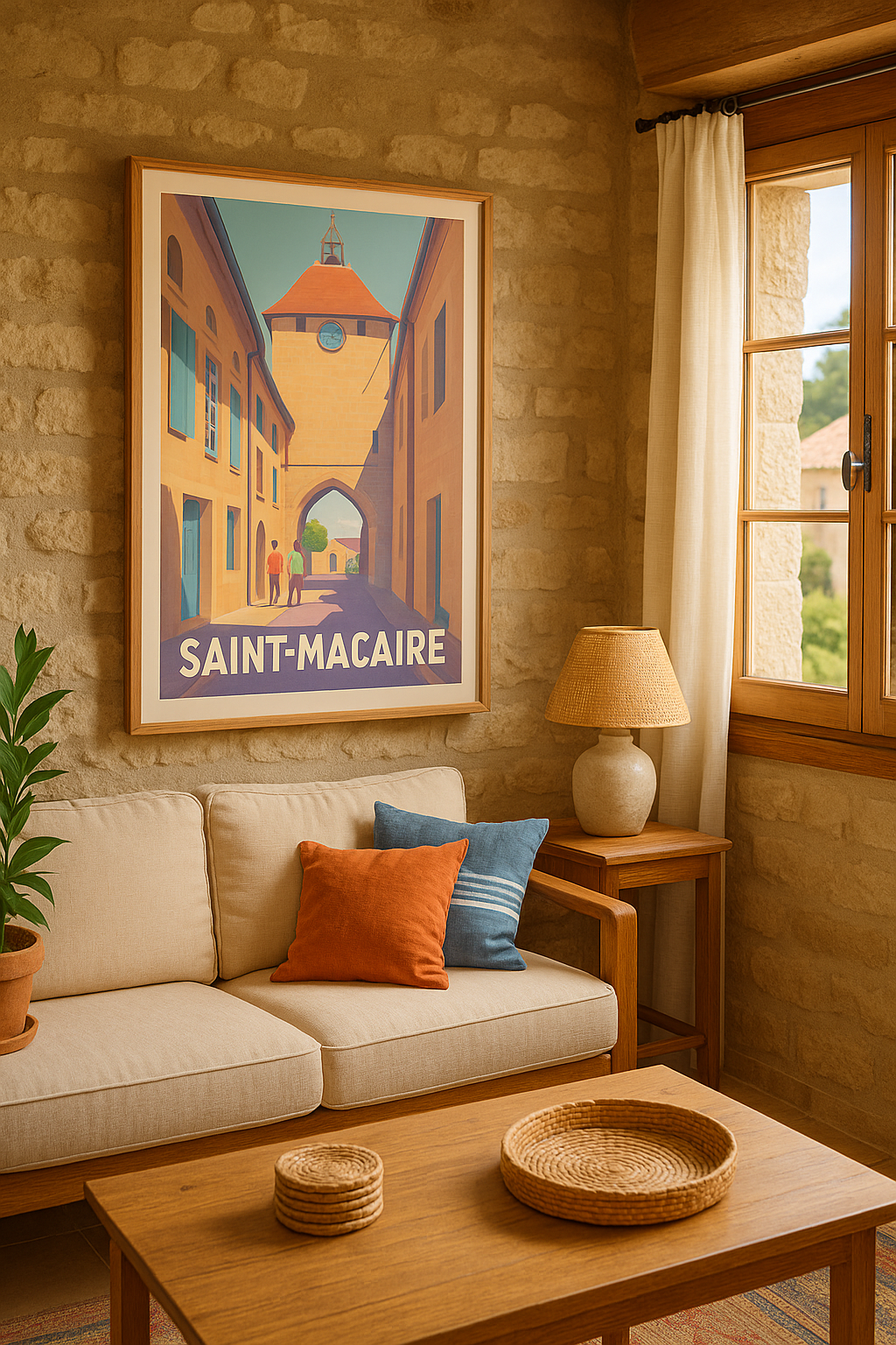Mise en situation Affiche de Saint-Macaire - Promenade au cœur du charme médiéval