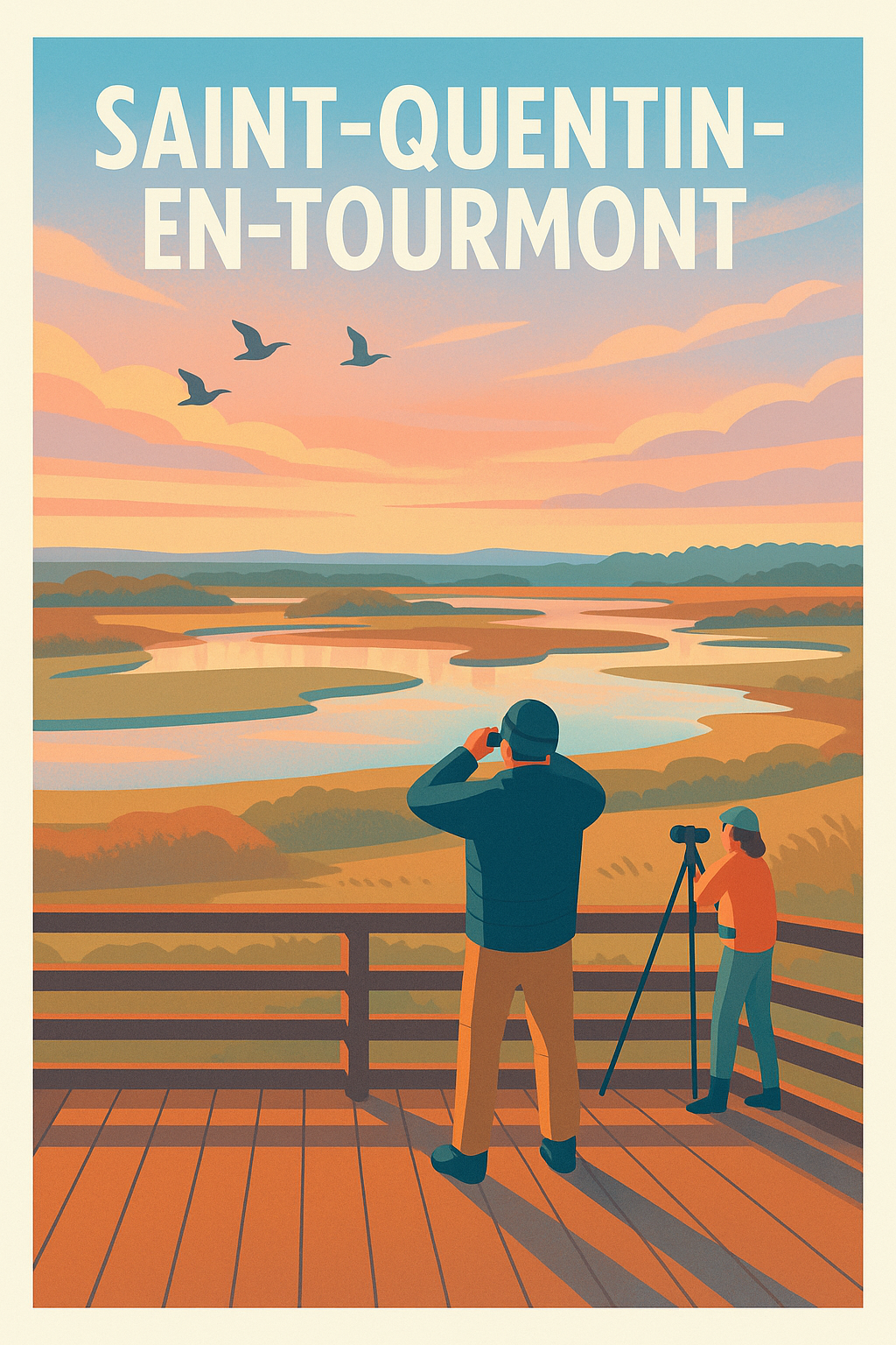 Affiche Saint-Quentin-en-Tourmont — Nature et Sérénité au Crépuscule · poster d'art de Saint-Quentin-en-Tourmont