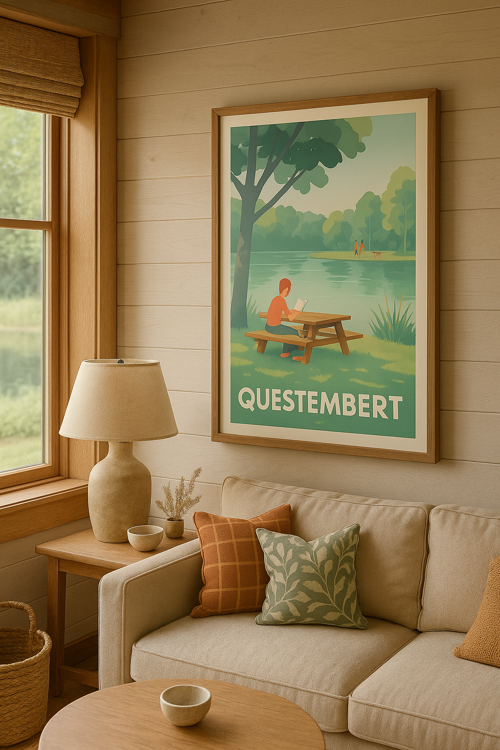 Affiche Questembert — Sérénité au bord de l'eau · poster d'art de Questembert