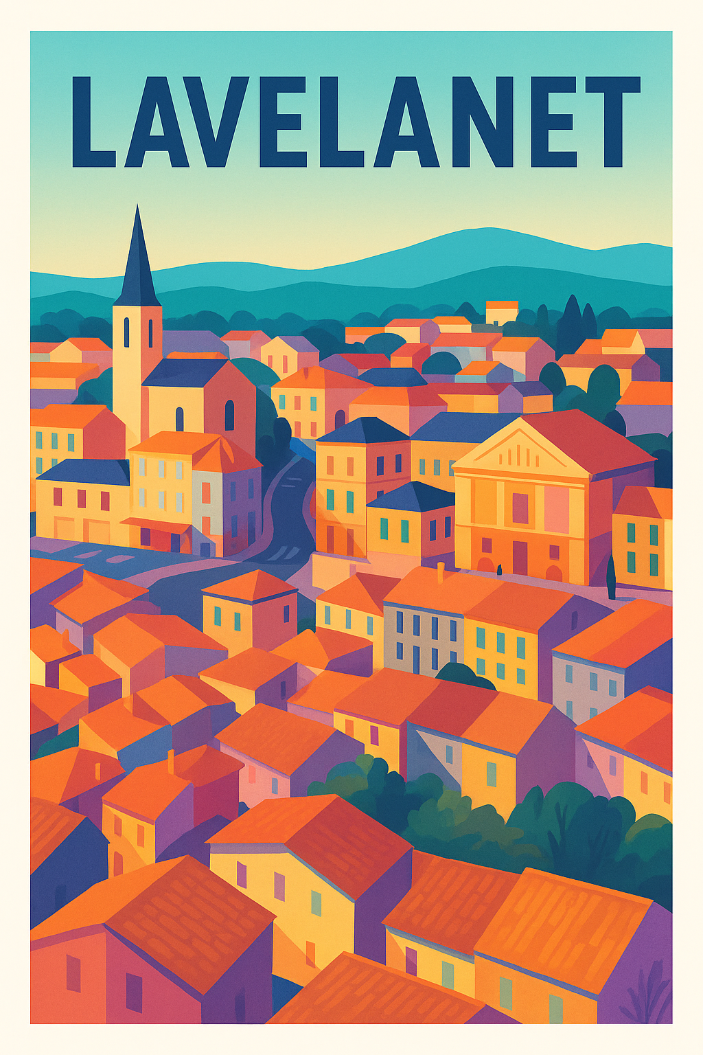 Affiche de Lavelanet - charme coloré du sud-ouest