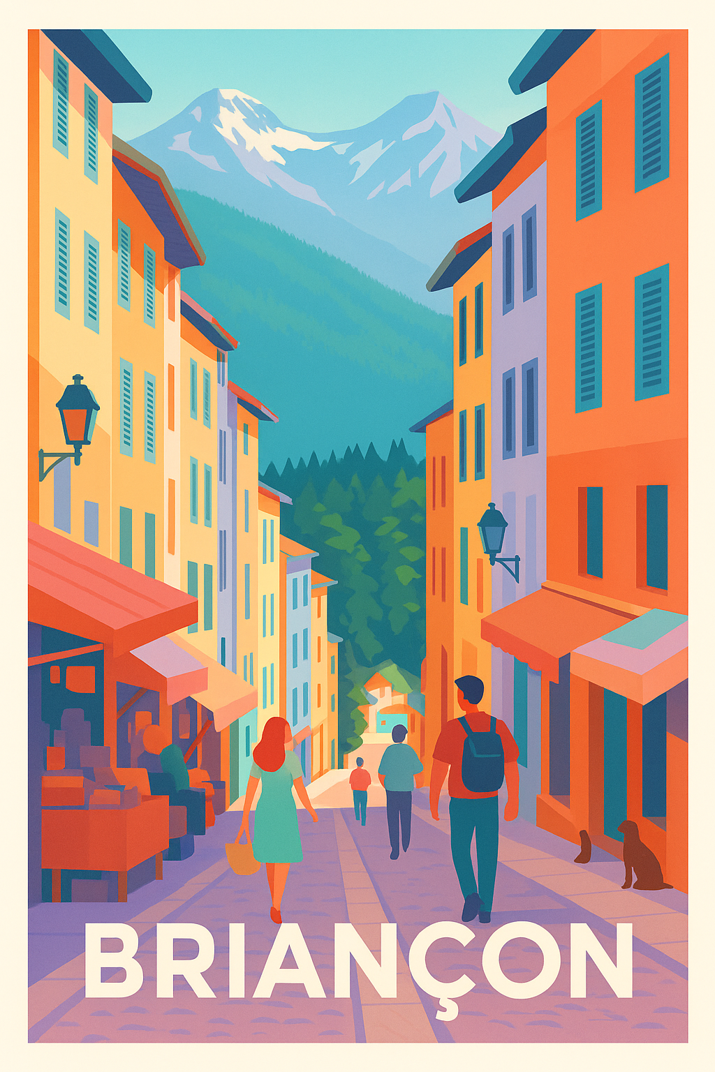 Affiche Briançon - L'escapade colorée au pied des montagnes
