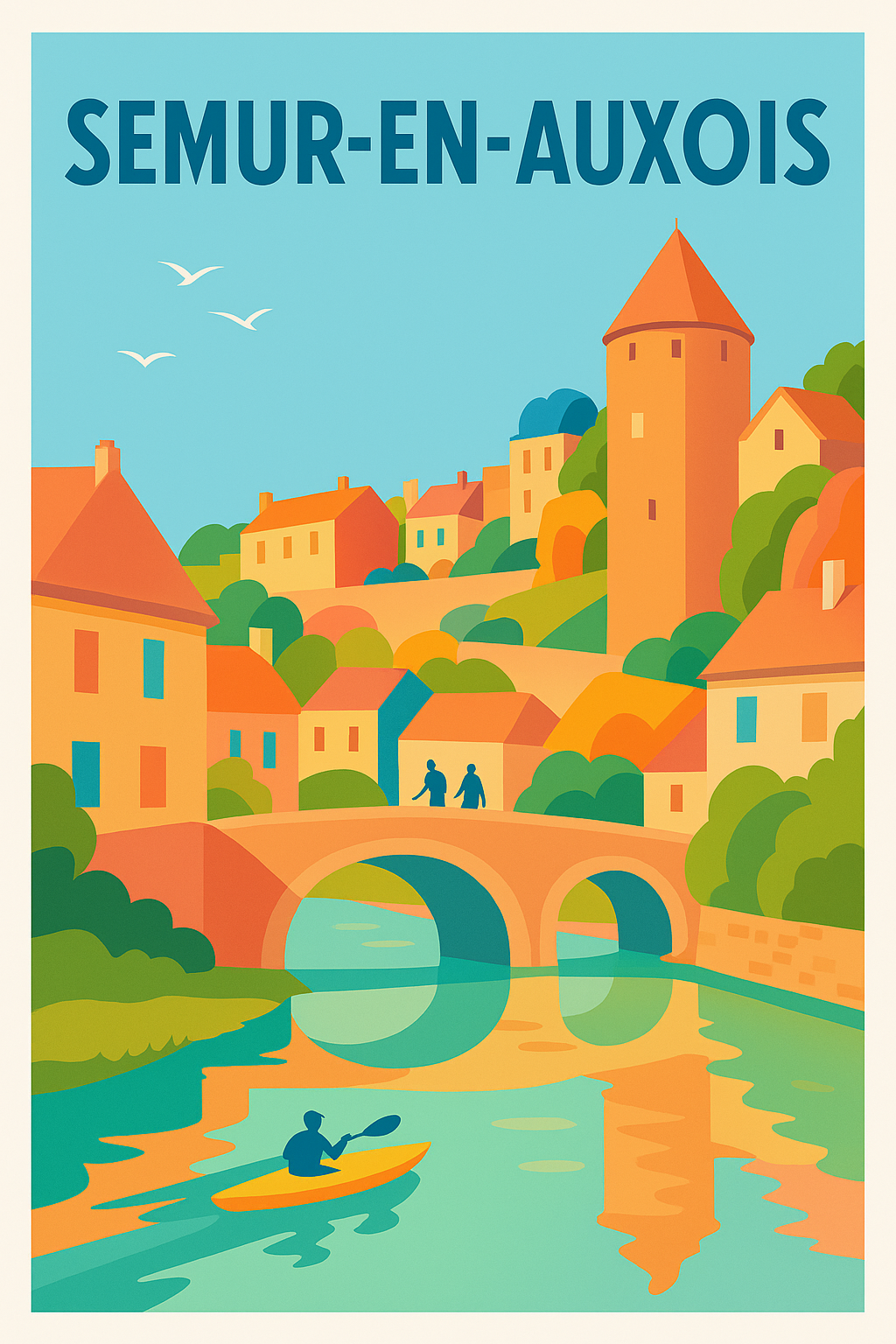 Affiche de Semur-en-Auxois - Charme médiéval au fil de l'eau