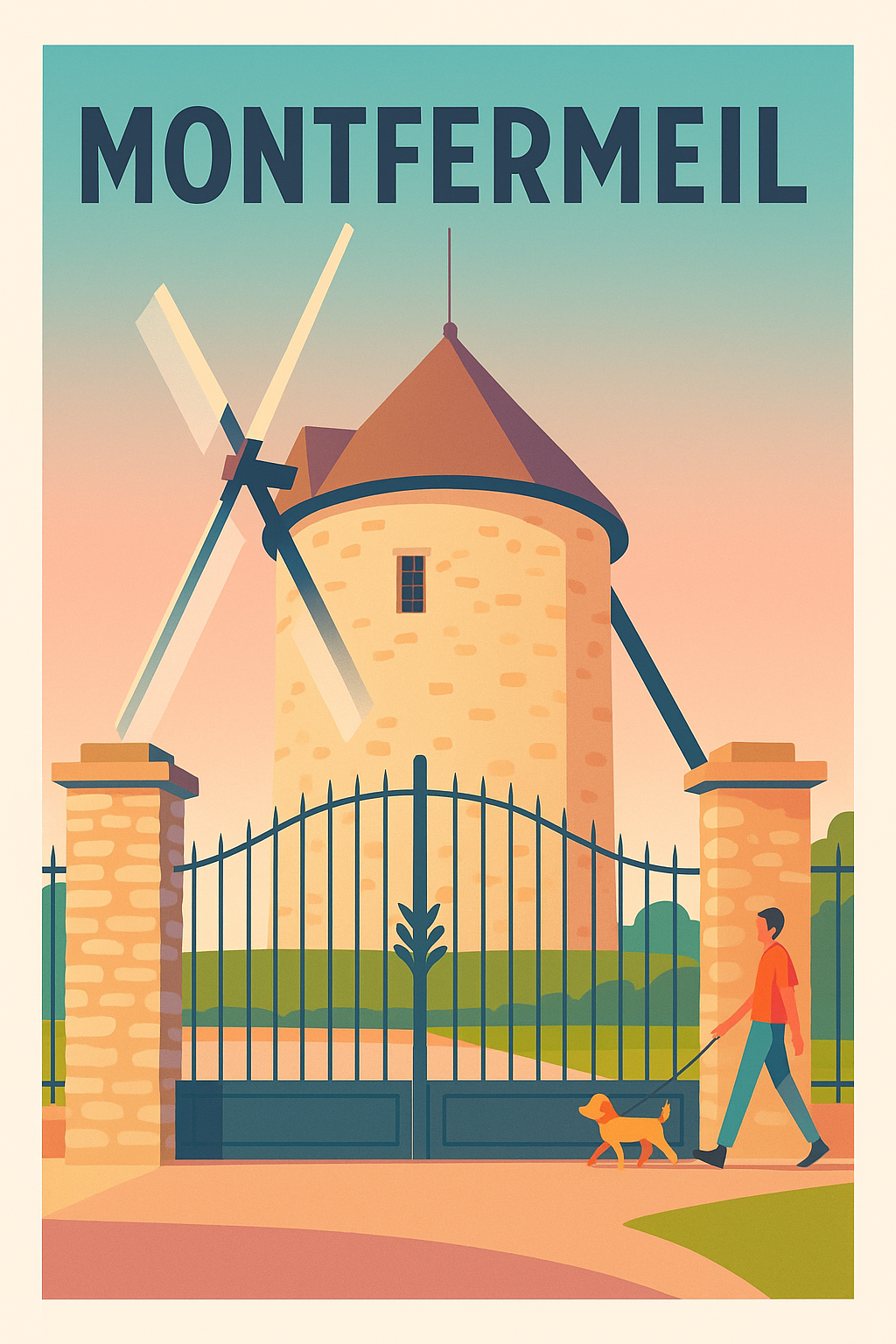 Affiche Montfermeil — Charme et sérénité au moulin historique · poster d'art de Montfermeil
