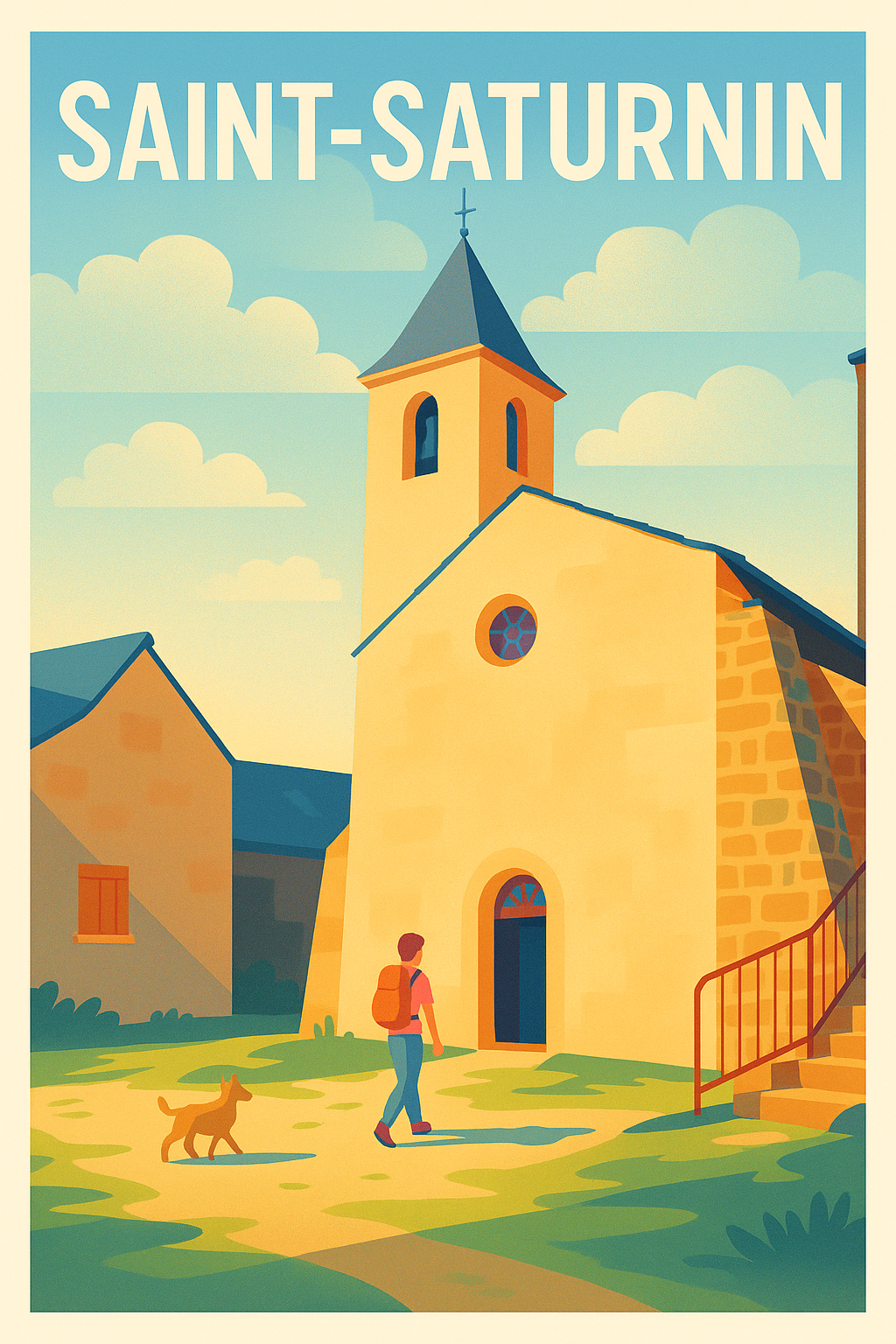 Affiche Saint-Saturnin — Promenade paisible au cœur du village · poster d'art de Saint-Saturnin