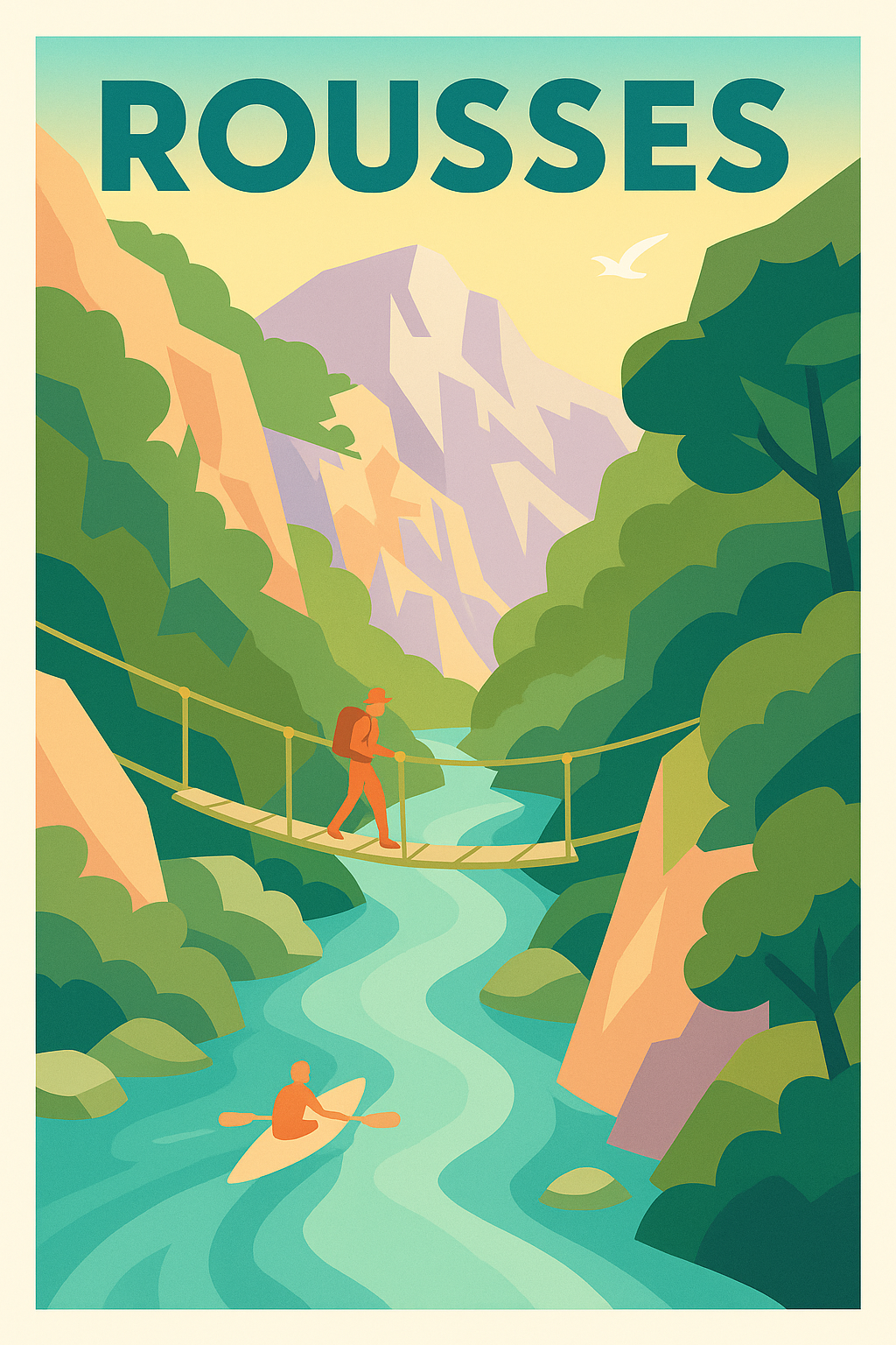Affiche Rousses — Évasion et aventures en pleine nature · poster d'art de Rousses